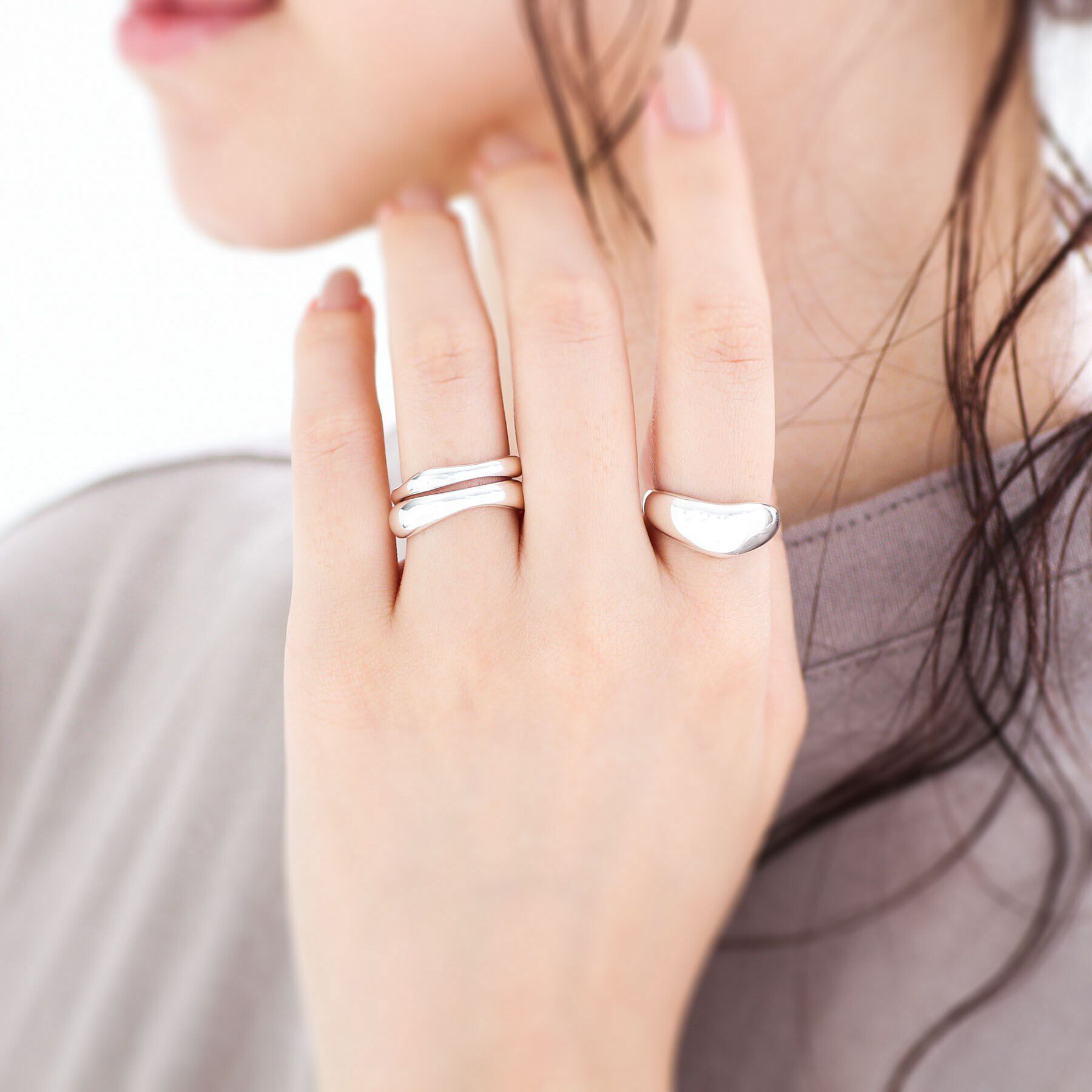 COCOSHNIK ONKITSCH「シルバー ニュアンスリングM」|リング|