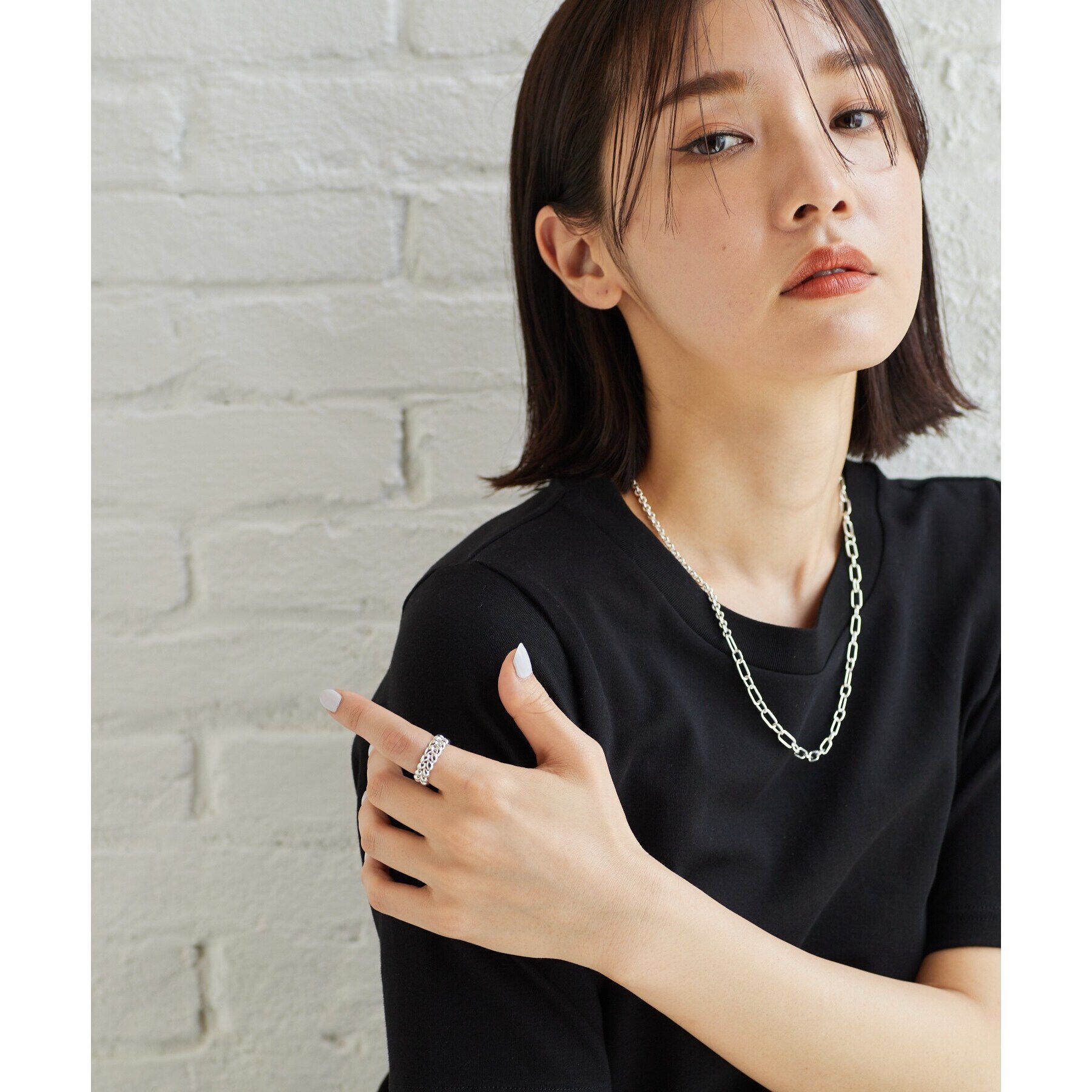 COCOSHNIK ONKITSCH「シルバー ニッティングモチーフ エタニティリングS」|リング|