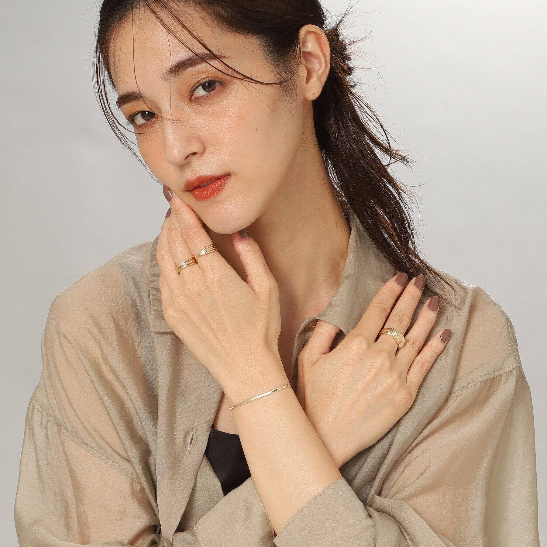 COCOSHNIK「K10ブランチクロス リング」|リング|