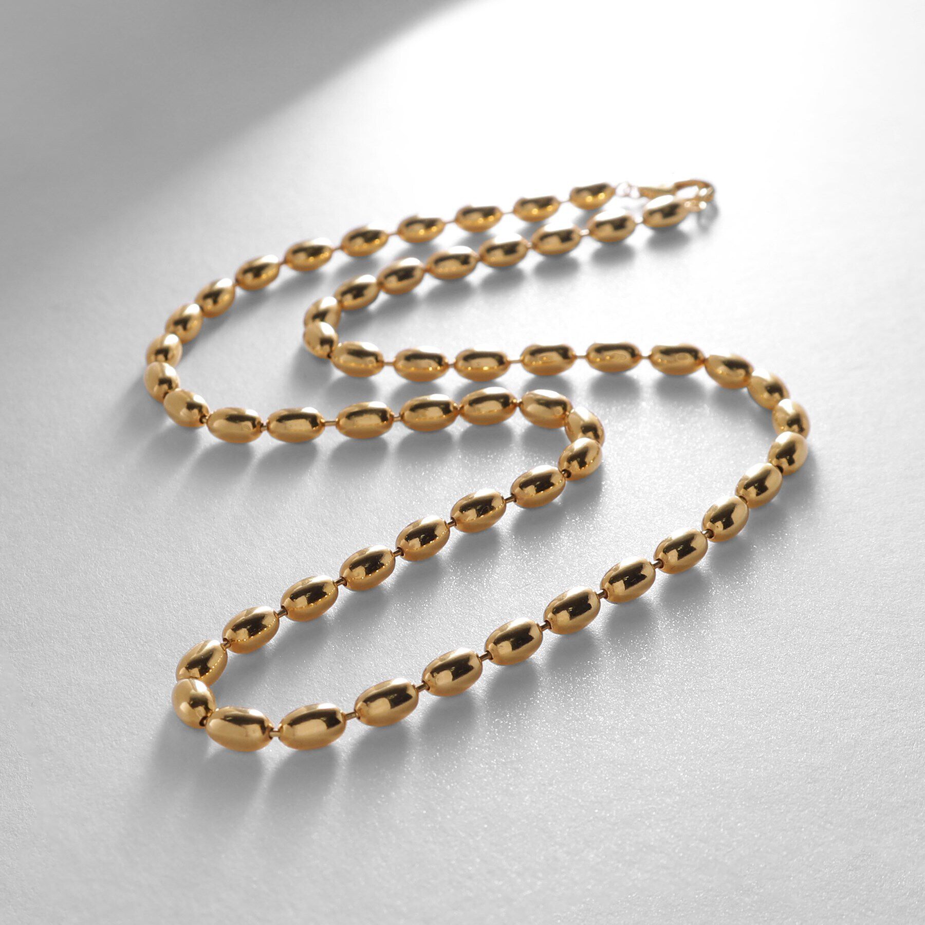 COCOSHNIK ONKITSCH「シルバー デザインチェーン オーバルボールL ネックレス GP」|ネックレス|