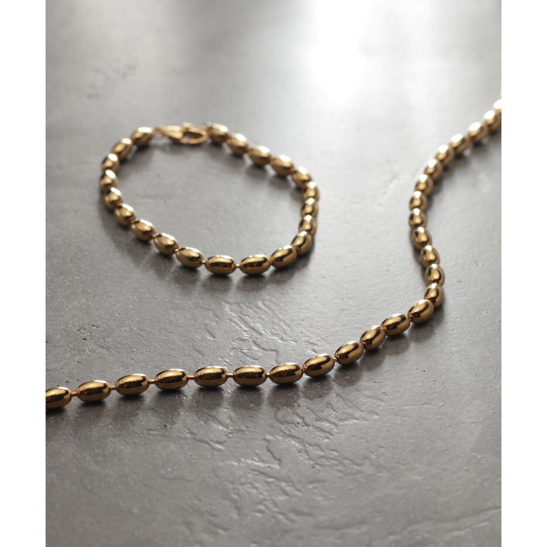 COCOSHNIK ONKITSCH「シルバー デザインチェーン オーバルボールL ネックレス GP」|ネックレス|