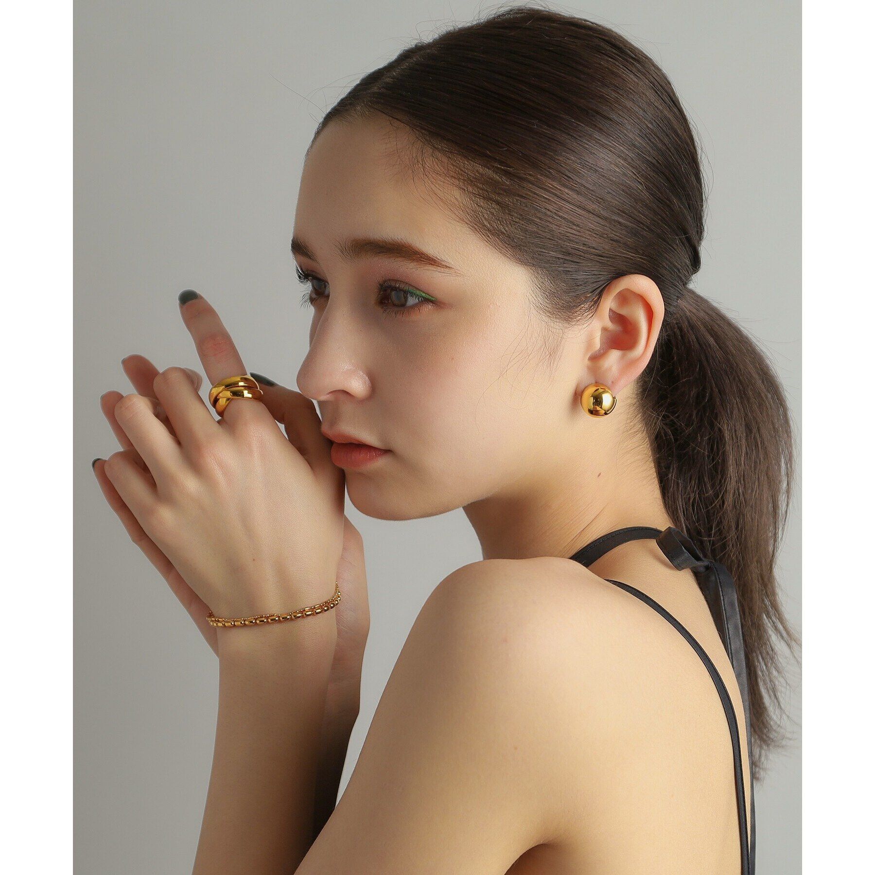 COCOSHNIK ONKITSCH「シルバー コンビネーションチェーン オーバルボール シリンダー ブレスレット GP」|ブレスレット・バングル|