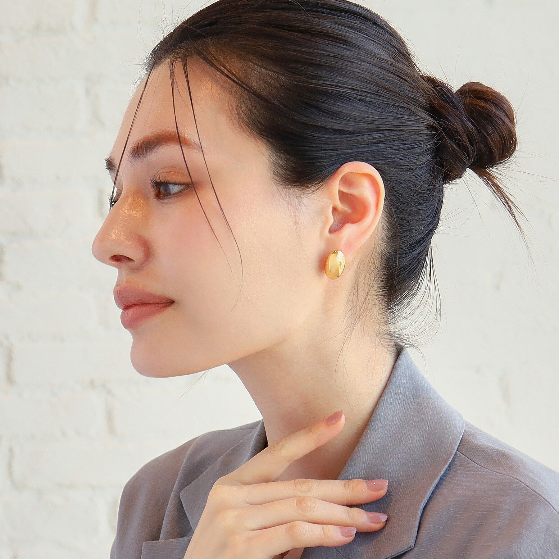 COCOSHNIK ONKITSCH「シルバー ホロウピアス オーバルスタッド GP」|ピアス|