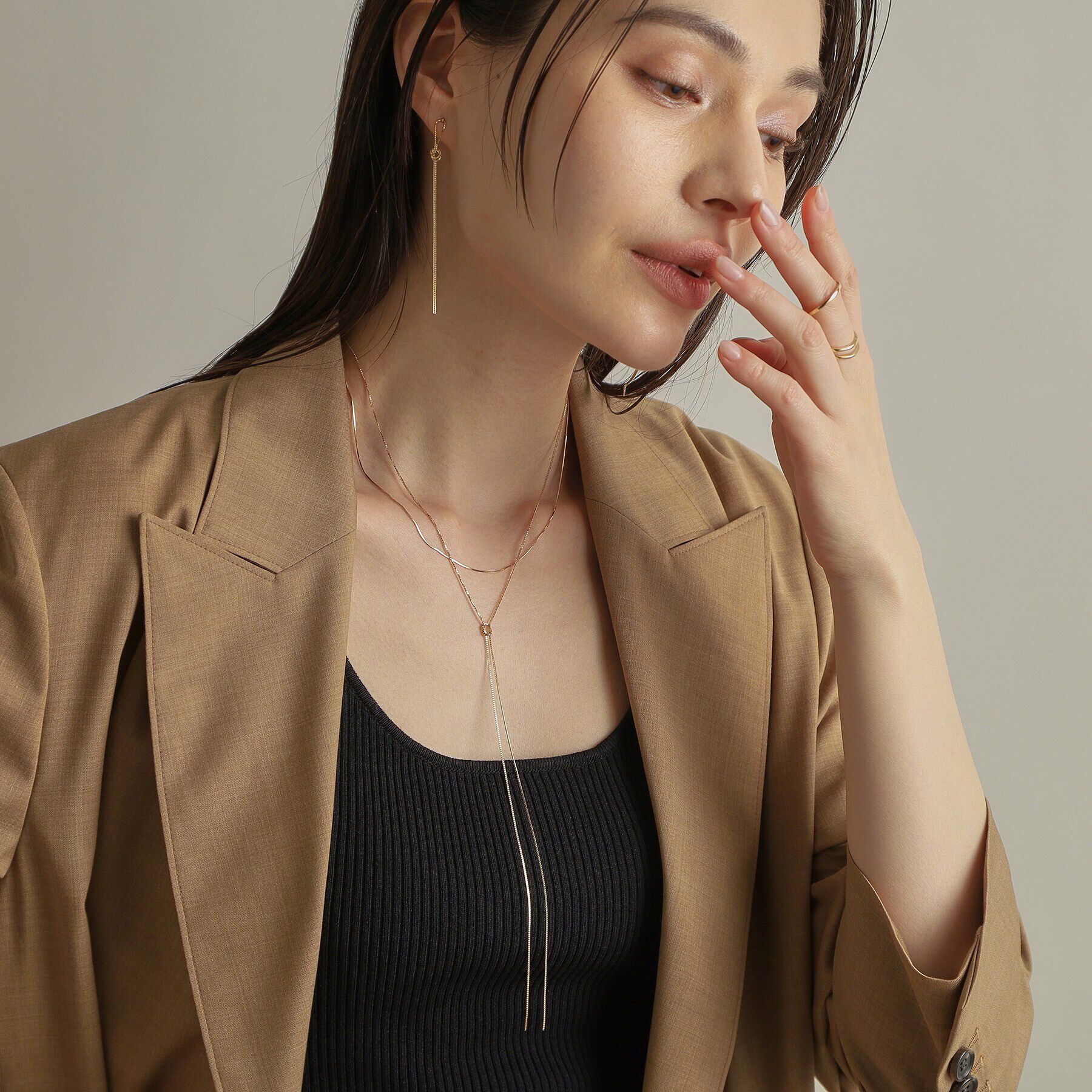 COCOSHNIK「K10ベネチアンノットY ネックレス」|ネックレス|