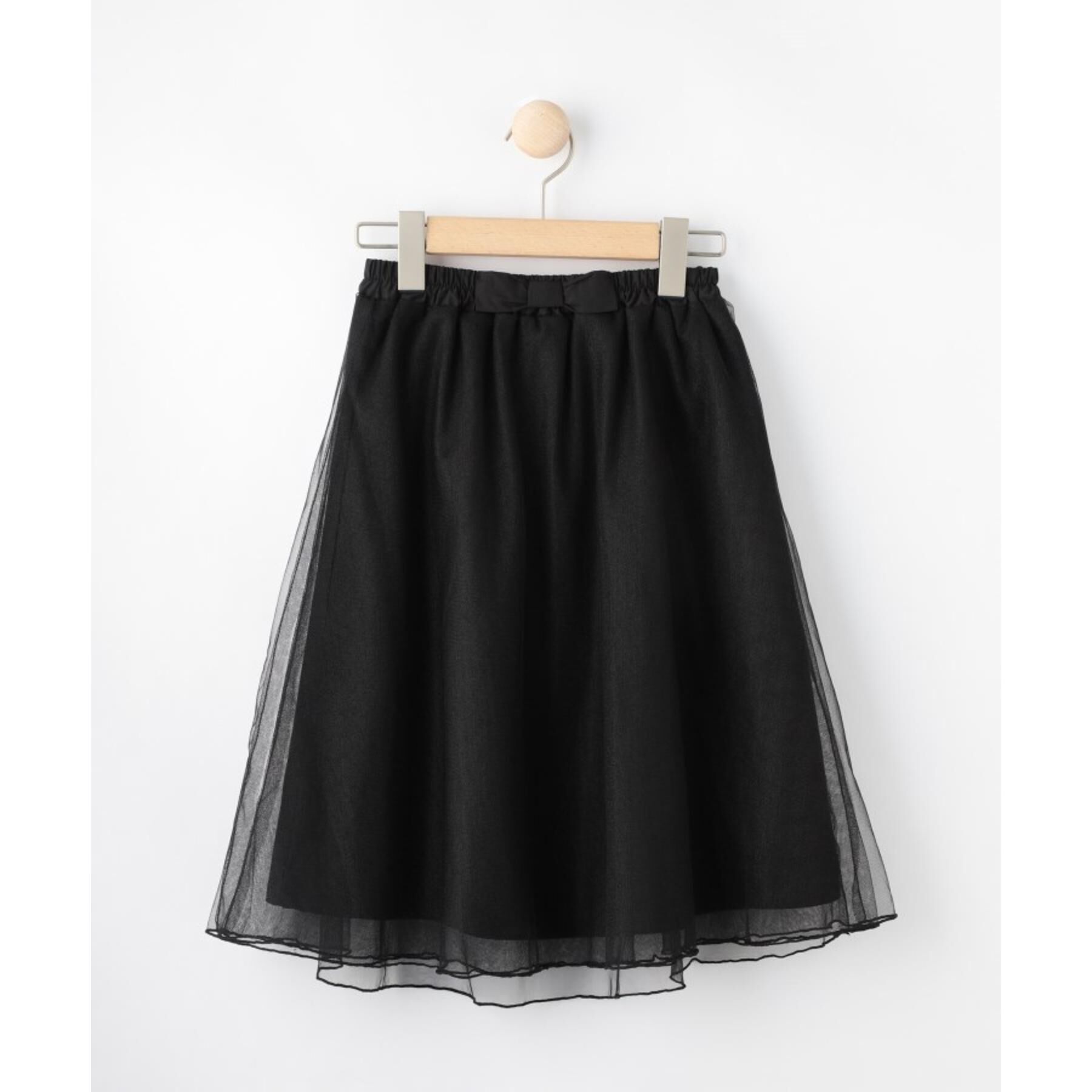 SHOO･LA･RUE「【100-140cm/プチセレ】ラメチュールスカート」|スカート|ブラック(019)
