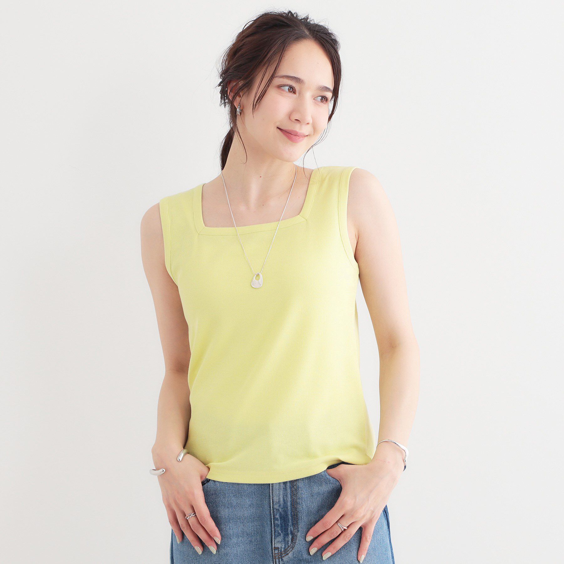 SHOO･LA･RUE「【S-LL】2WAYネック リブタンクトップ」|キャミソール|