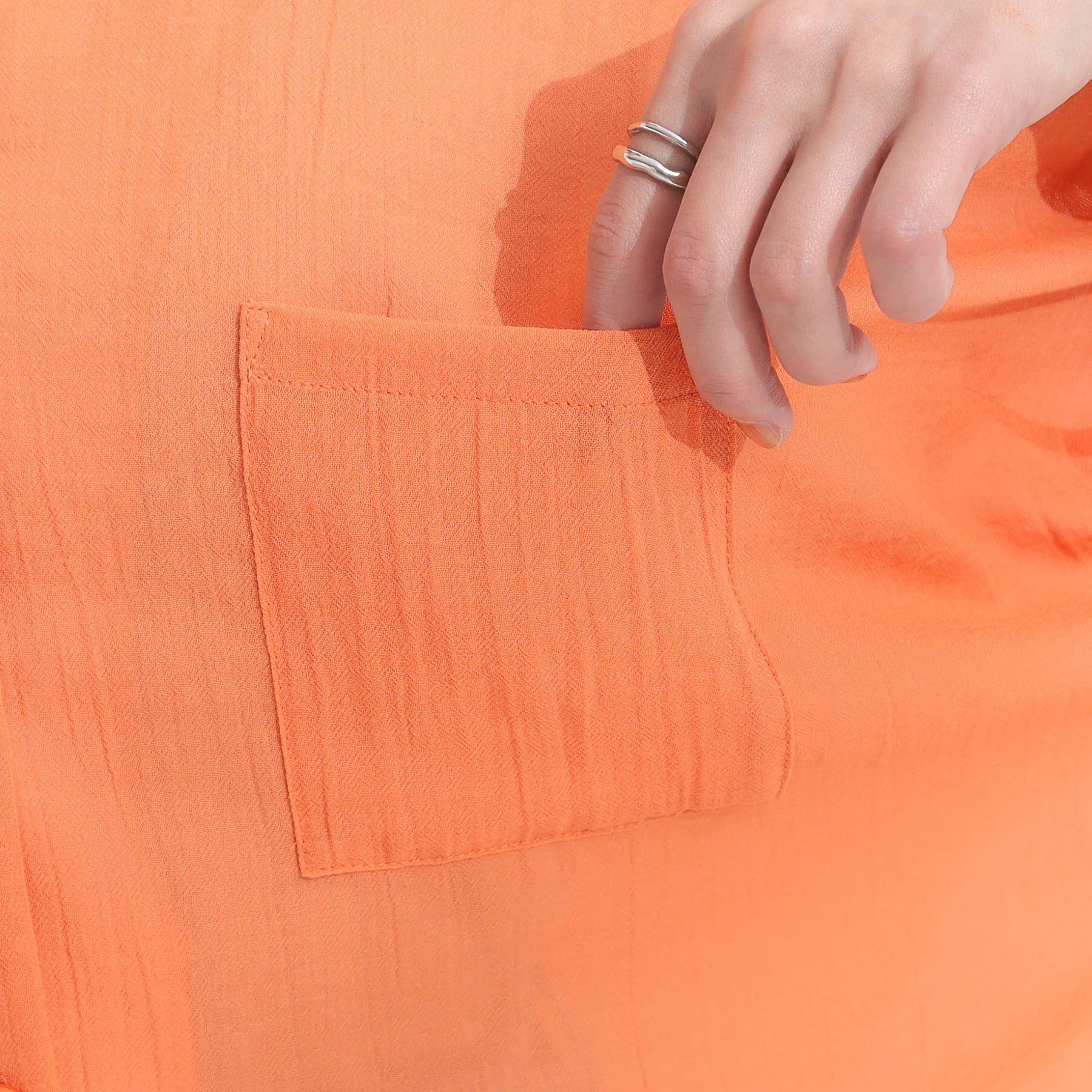 SHOO･LA･RUE「程よいシアー感 ポケットドルマン5分袖シャツ」|シャツ・ブラウス|