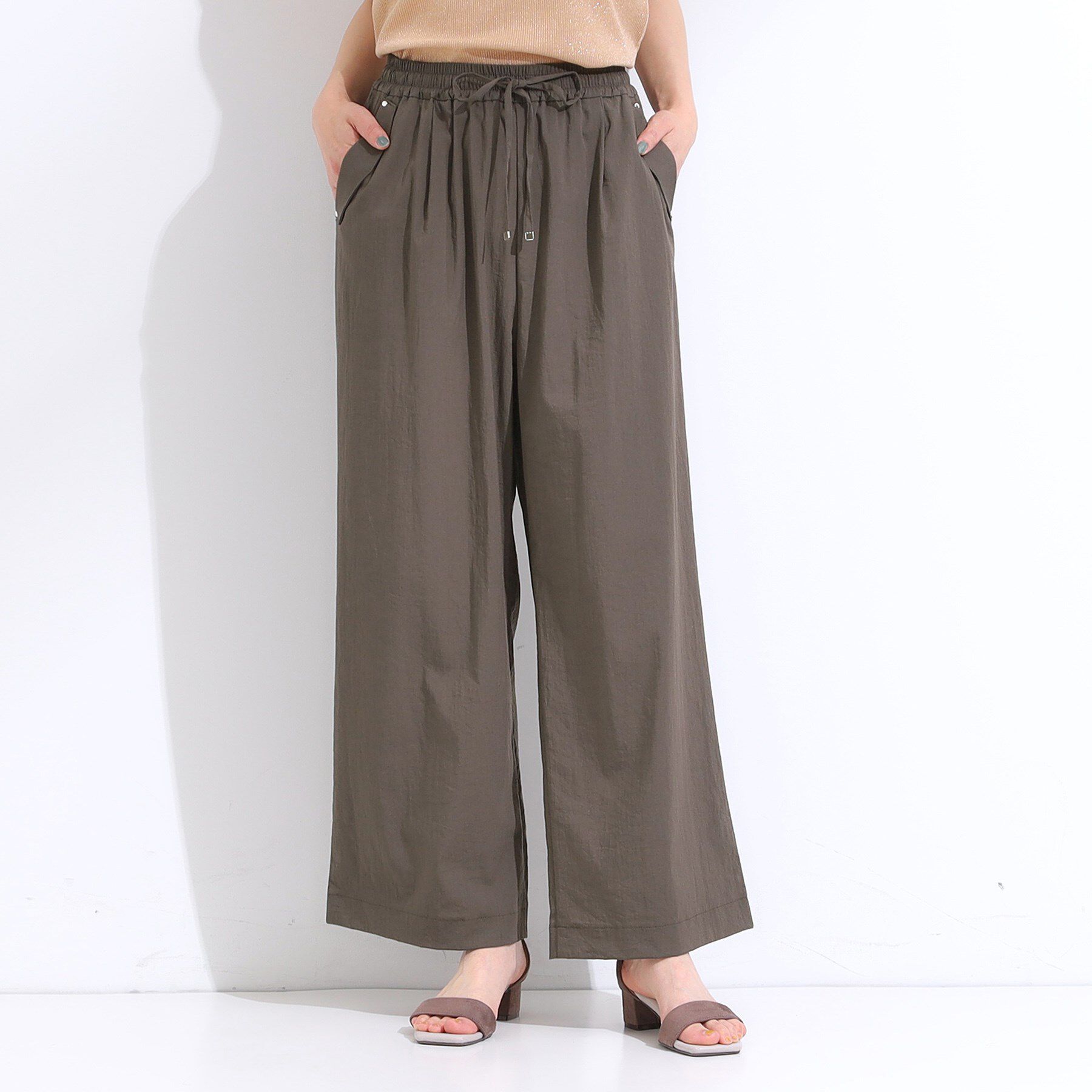 SHOO･LA･RUE「【着丈選べる/S-LL】触れる度ひんやり ゆるきれい イージーワイドパンツ」|その他|