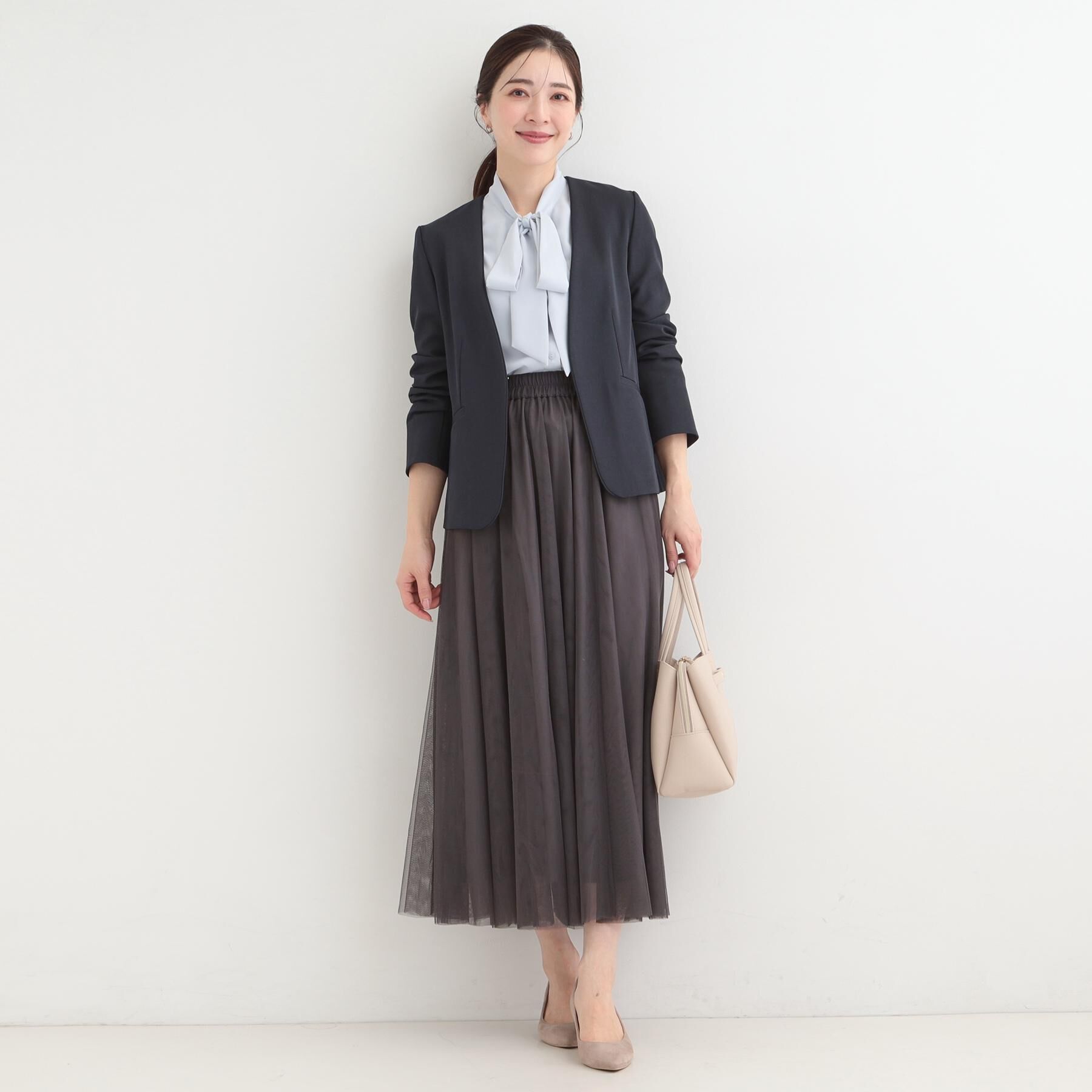 SHOO･LA･RUE「【洗濯機可】セレモニーからデイリーまで ふんわり軽やか チュールギャザースカート」|スカート|