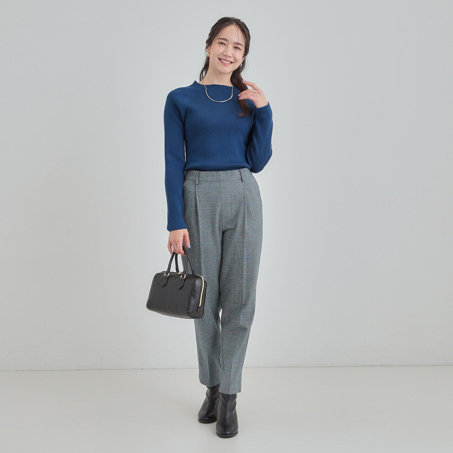 SHOO･LA･RUE「【絶妙なゆるピタ/洗濯機可】ちくちくしにくい リブハイネックやわらかニット」|ニット・セーター|