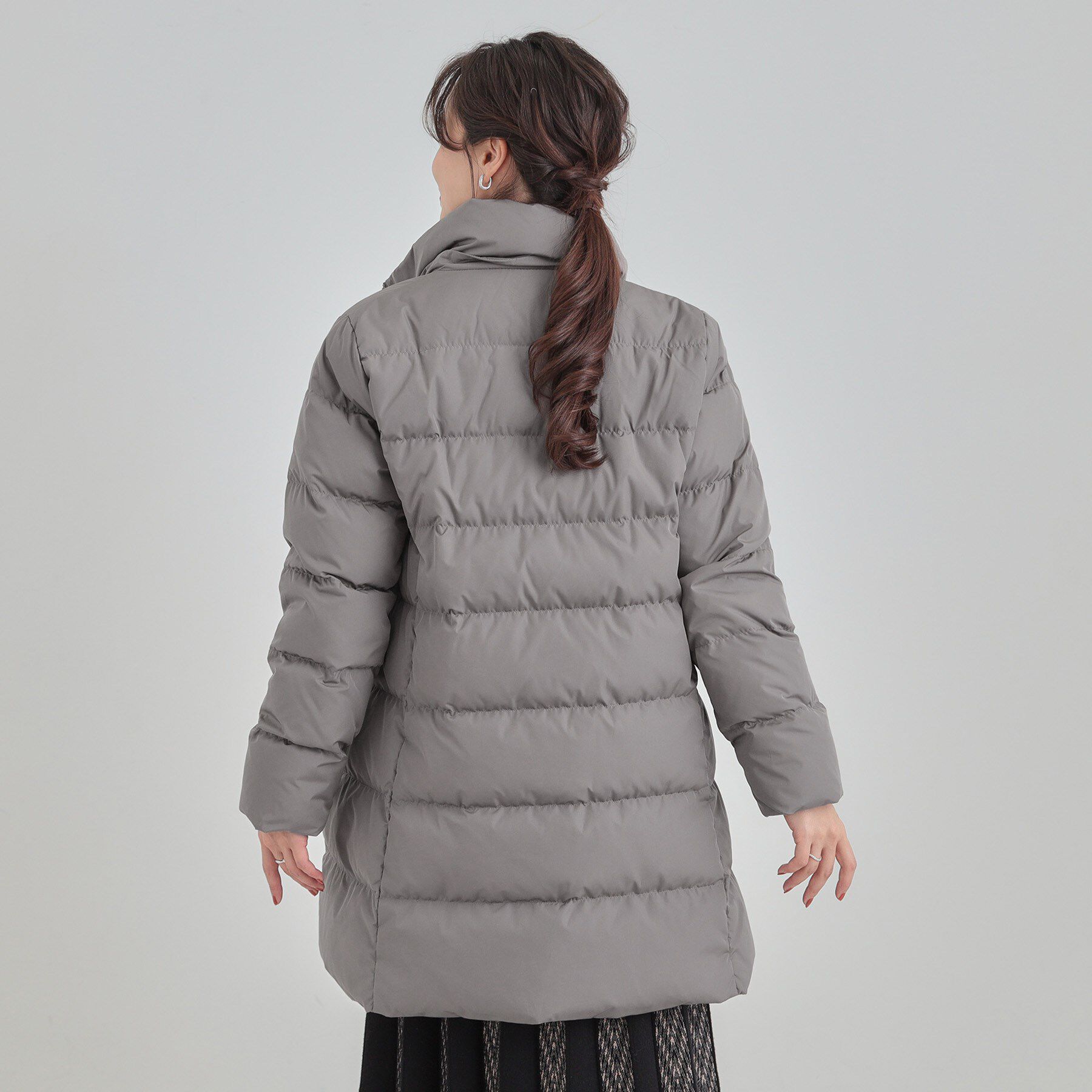 SHOO･LA･RUE「【洗濯機可/撥水】フェイクファーフード ロングダウン」|ダウン|