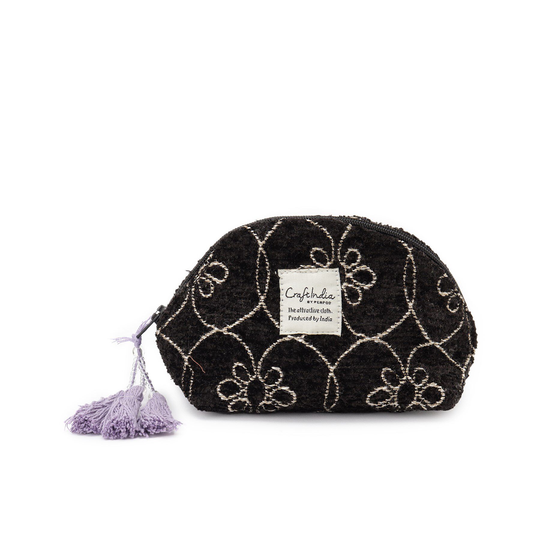 SHOO･LA･RUE「インド製ジャカードミニポーチ」|ポーチ|ブラック(419)