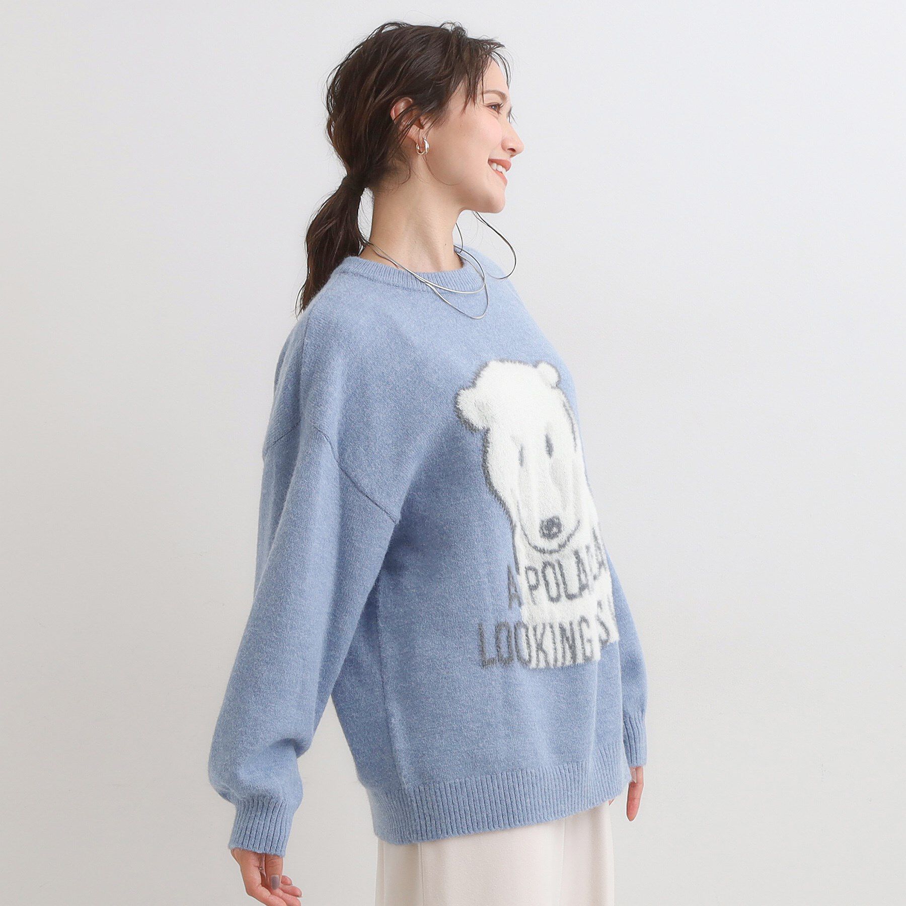 SHOO･LA･RUE「【旭山動物園応援商品】ゆるアニマル ふわふわジャカードニット」|ニット・セーター|