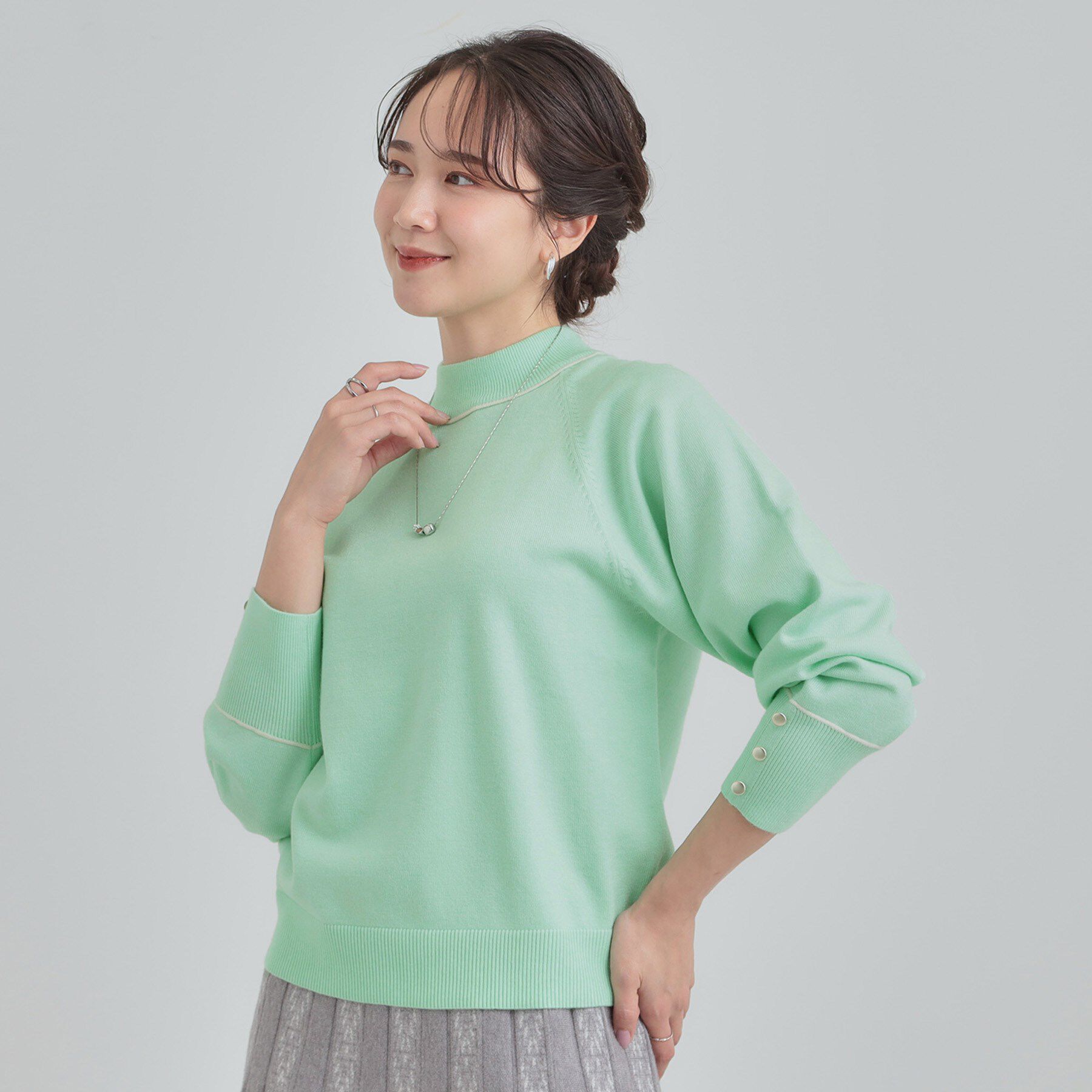 SHOO･LA･RUE「【洗濯機可/吸湿発熱】チクチクしにくいもちもちハイネックニット」|ニット・セーター|