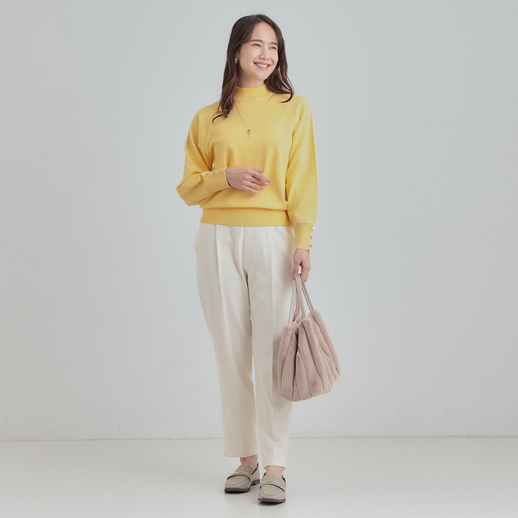 SHOO･LA･RUE「【洗濯機可/吸湿発熱】チクチクしにくいもちもちハイネックニット」|ニット・セーター|