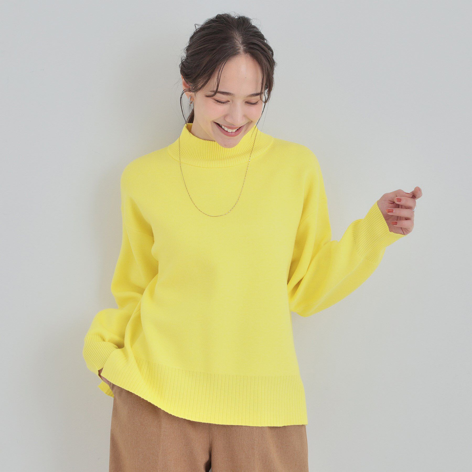 SHOO･LA･RUE「【洗濯機可/S-LL】もちもちハイネックニット」|ニット・セーター|