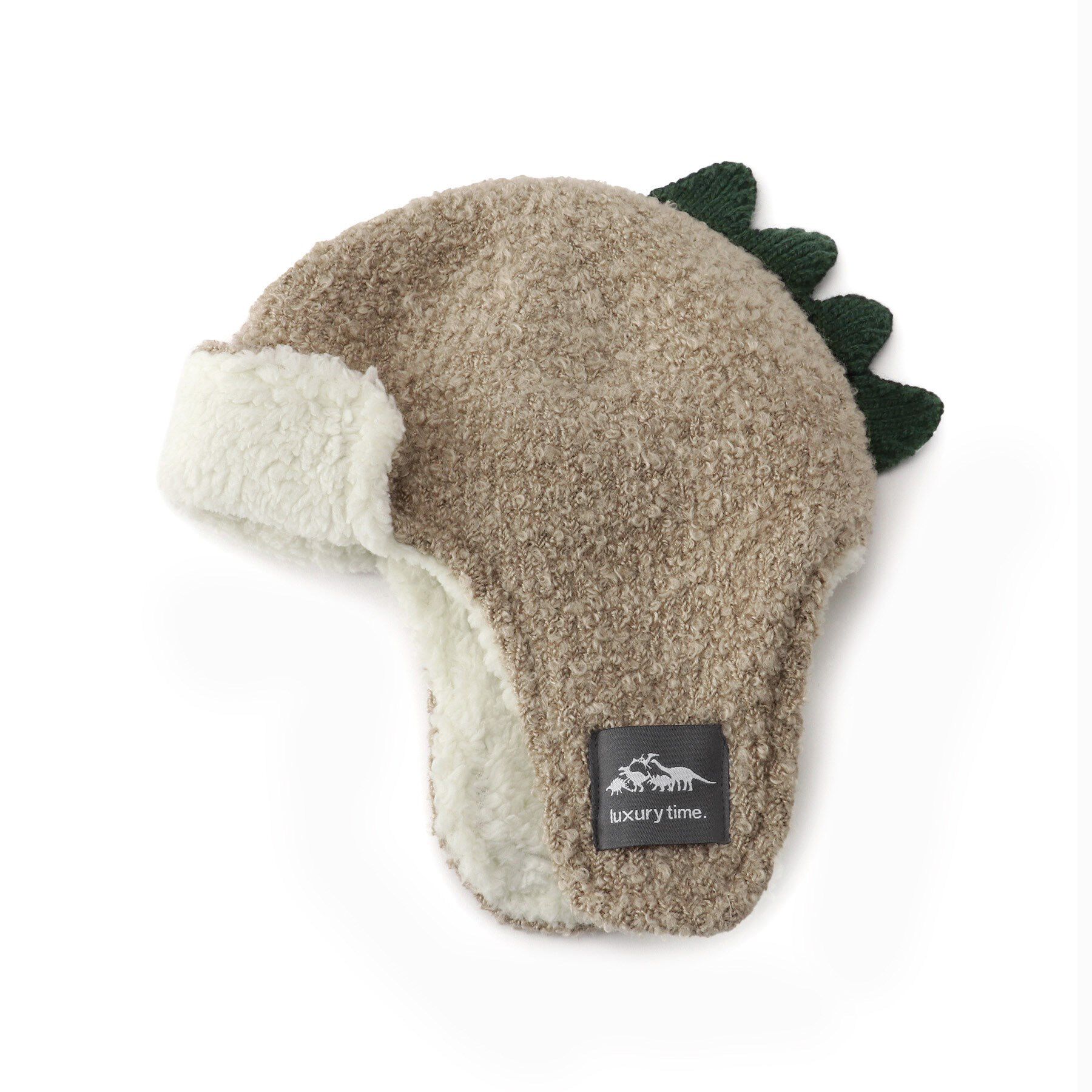 SHOO･LA･RUE「恐竜なりきり耳あて付きニット帽子」|ニット帽|ベージュ(052)