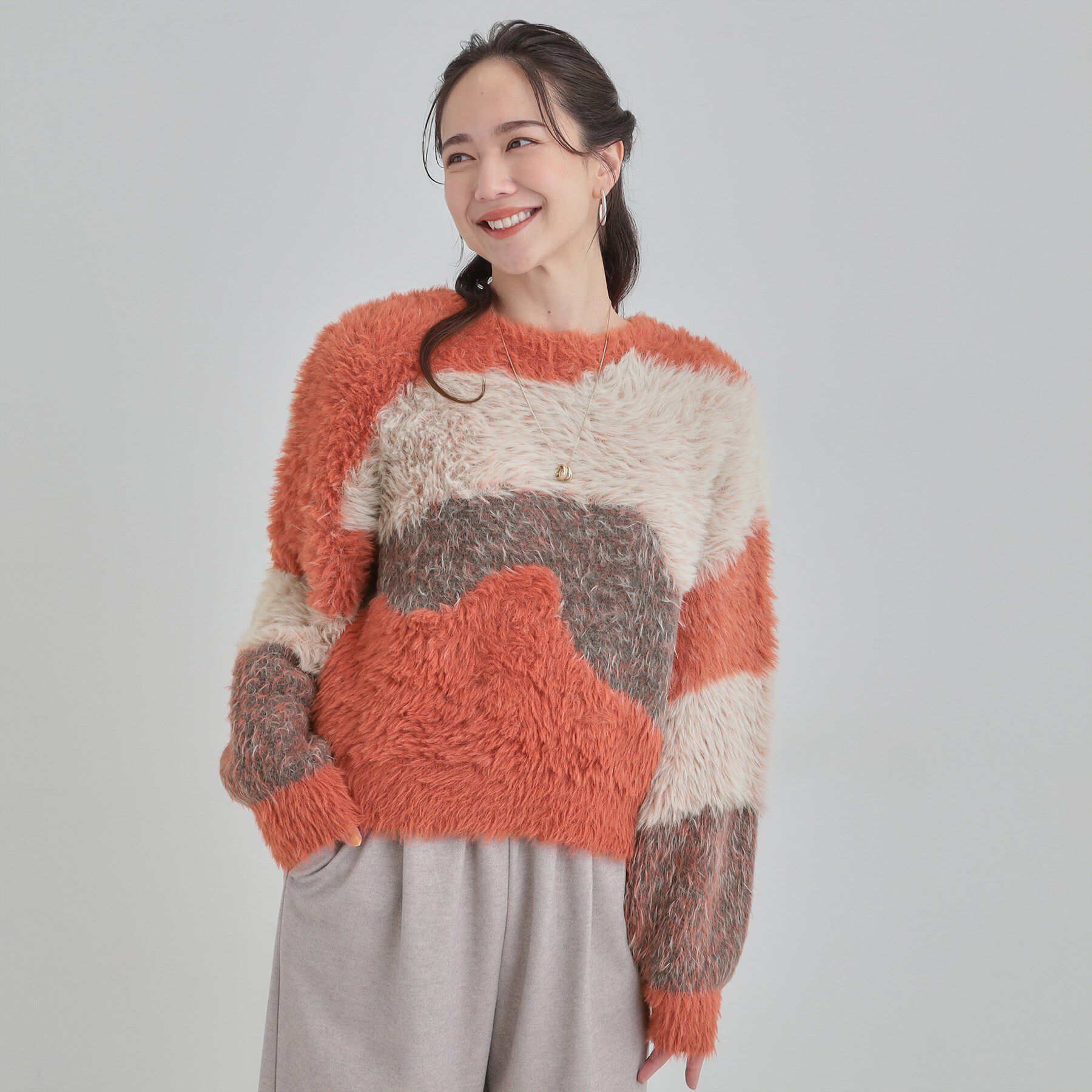 SHOO･LA･RUE「【選べる4柄】ふわふわ ロングフェザーニット」|ニット・セーター|