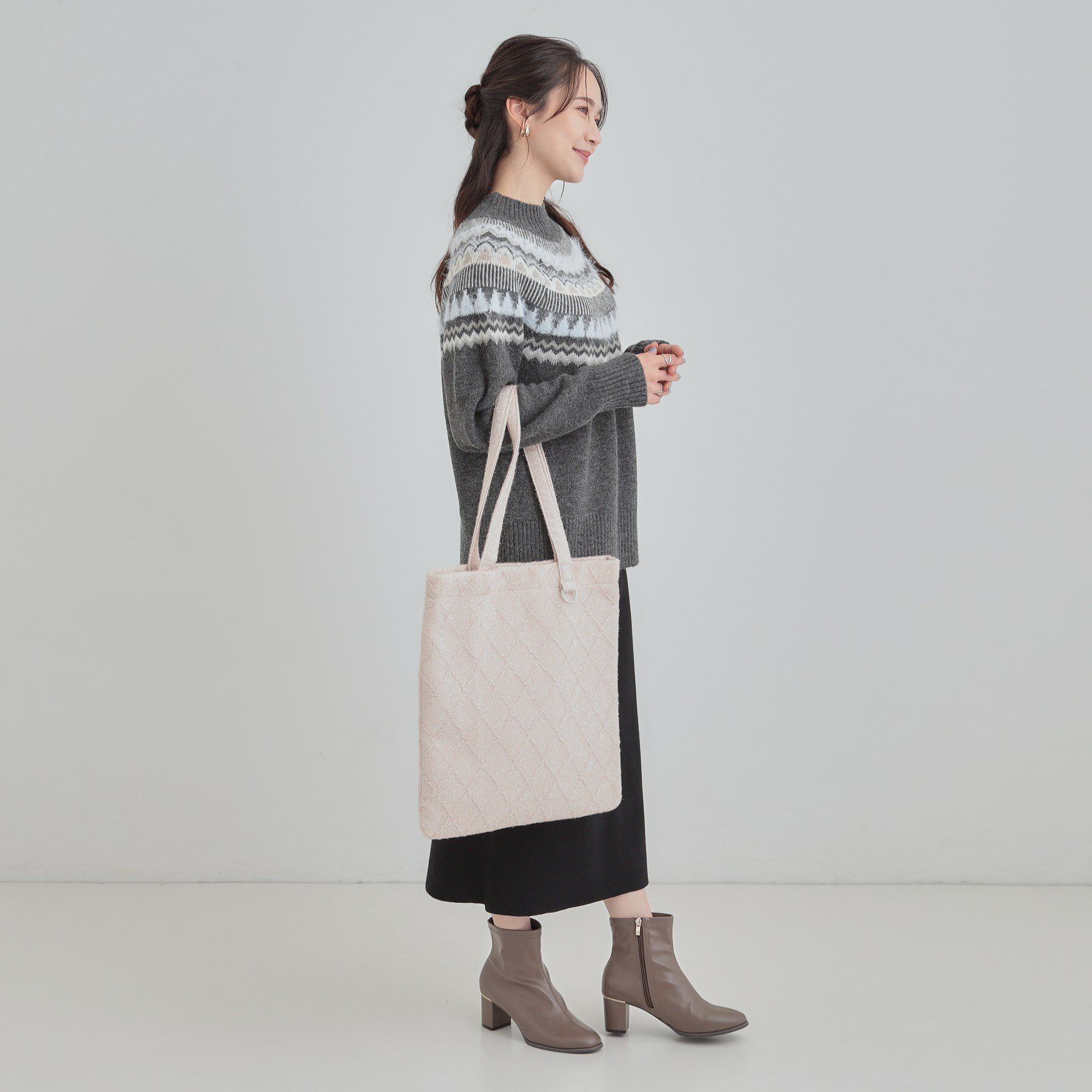 SHOO･LA･RUE「ラメ格子柄スクエアトートバッグ」|トートバッグ|