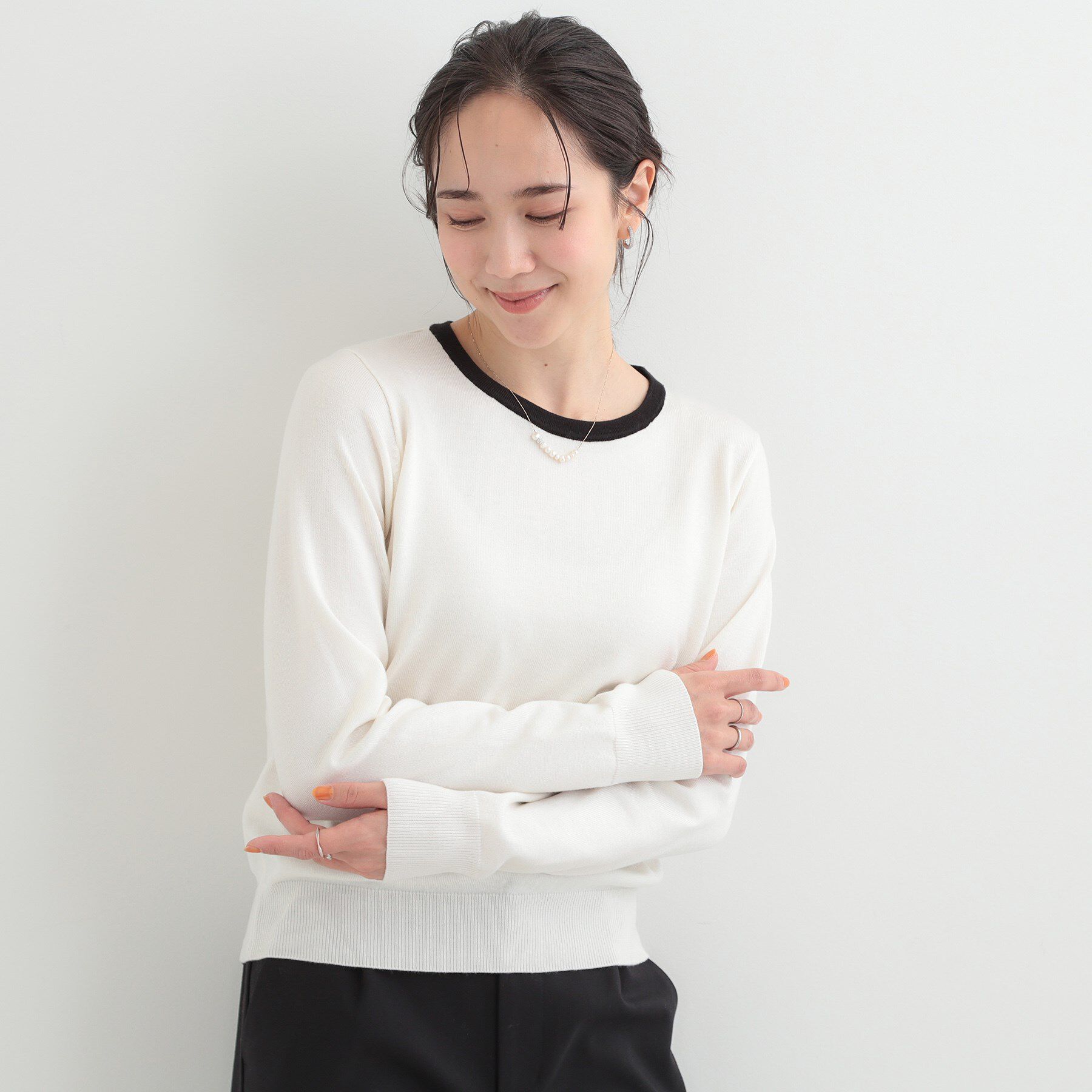 SHOO･LA･RUE「【洗濯機可/S-LL/アンサンブル可】結局、シンプル クルーネックニット」|ニット・セーター|