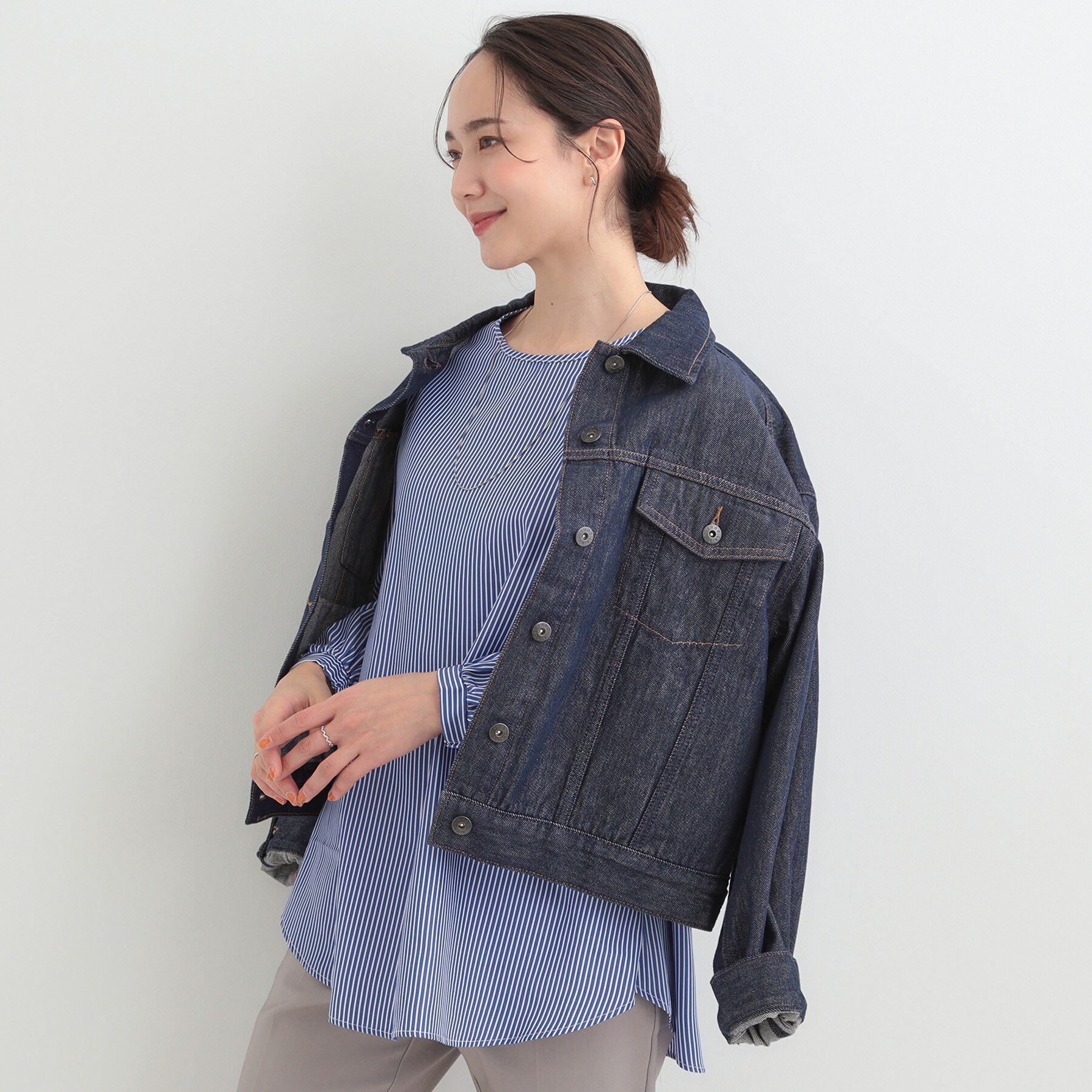 SHOO･LA･RUE「【洗濯機可/2点セット/S-LL】着回し自在 きれい見え ニットベスト＋ブラウス」|ニット・セーター|