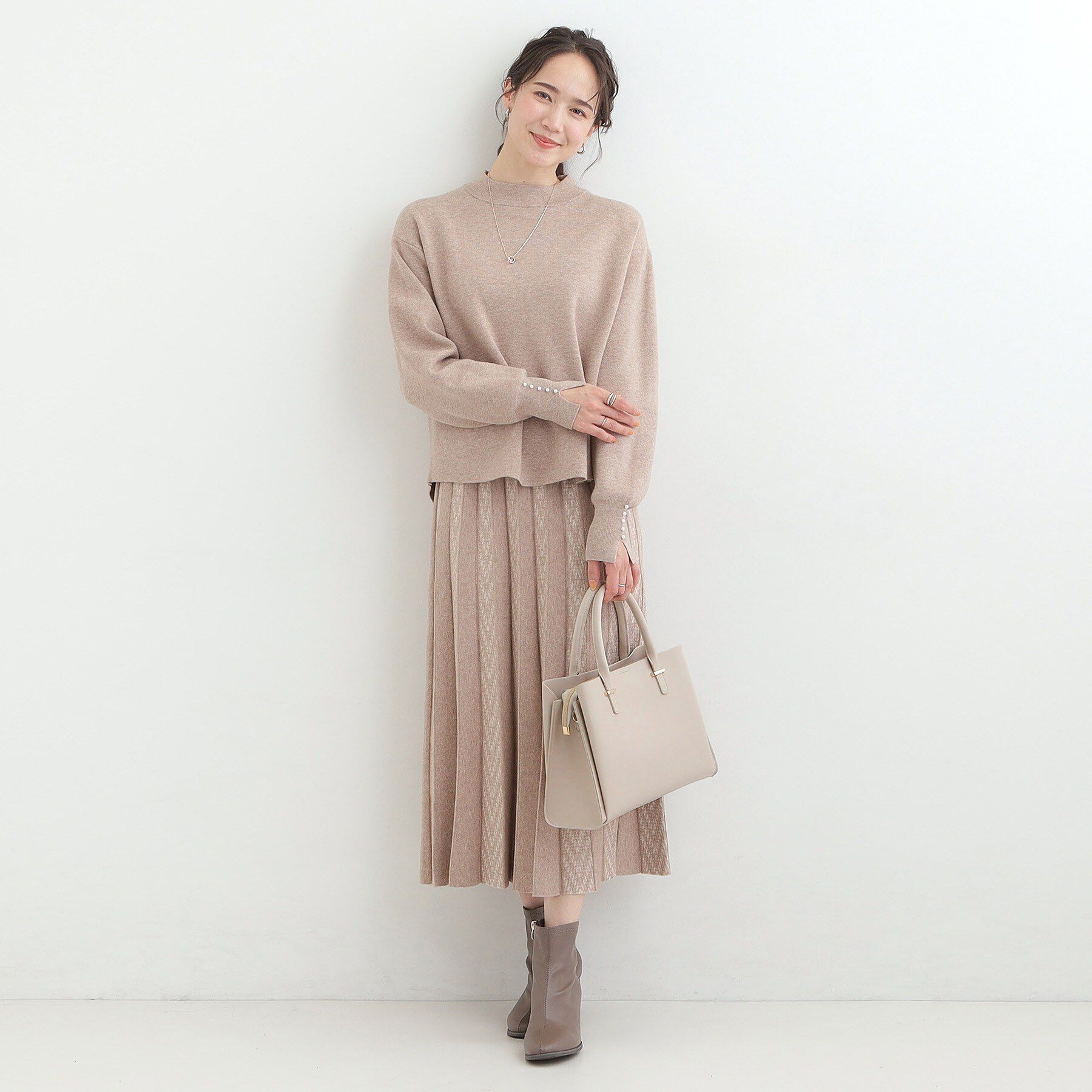 SHOO･LA･RUE「【2WAY】きれいめスタイルにマッチする 一枚革風 三層トートバッグ」|トートバッグ|