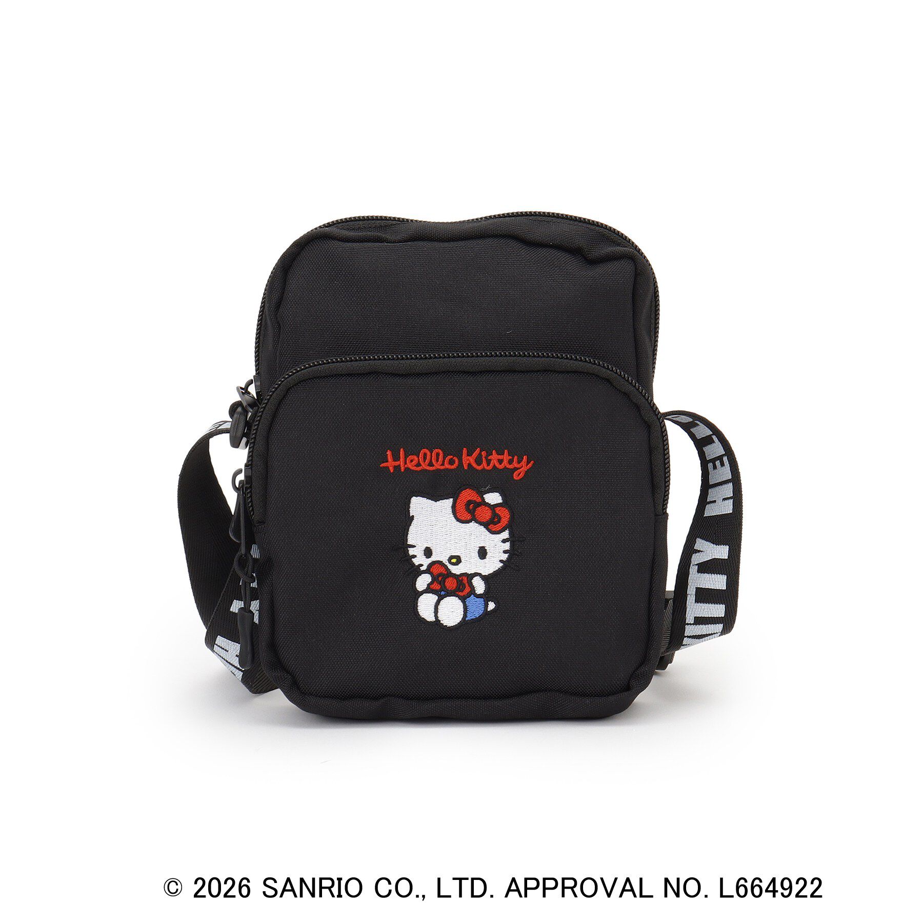 SHOO･LA･RUE「【サンリオキャラクターズ】ハローキティ＆クロミ刺繍ショルダーバッグ」|ショルダー・メッセンジャー|ブラック(019)