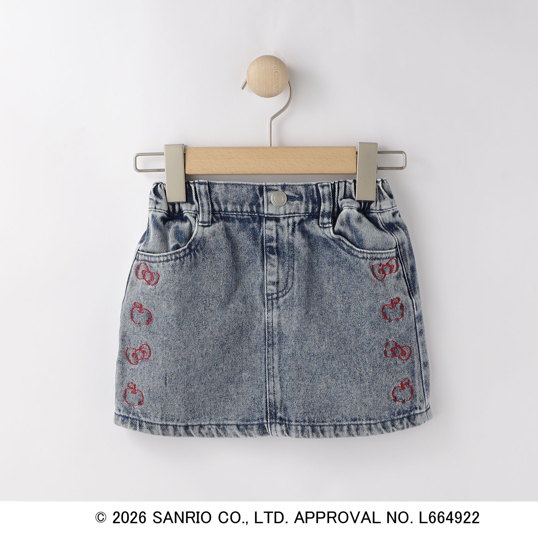 SHOO･LA･RUE「【サンリオキャラクターズ】ハローキティ刺繍デニムスカート」|スカート|