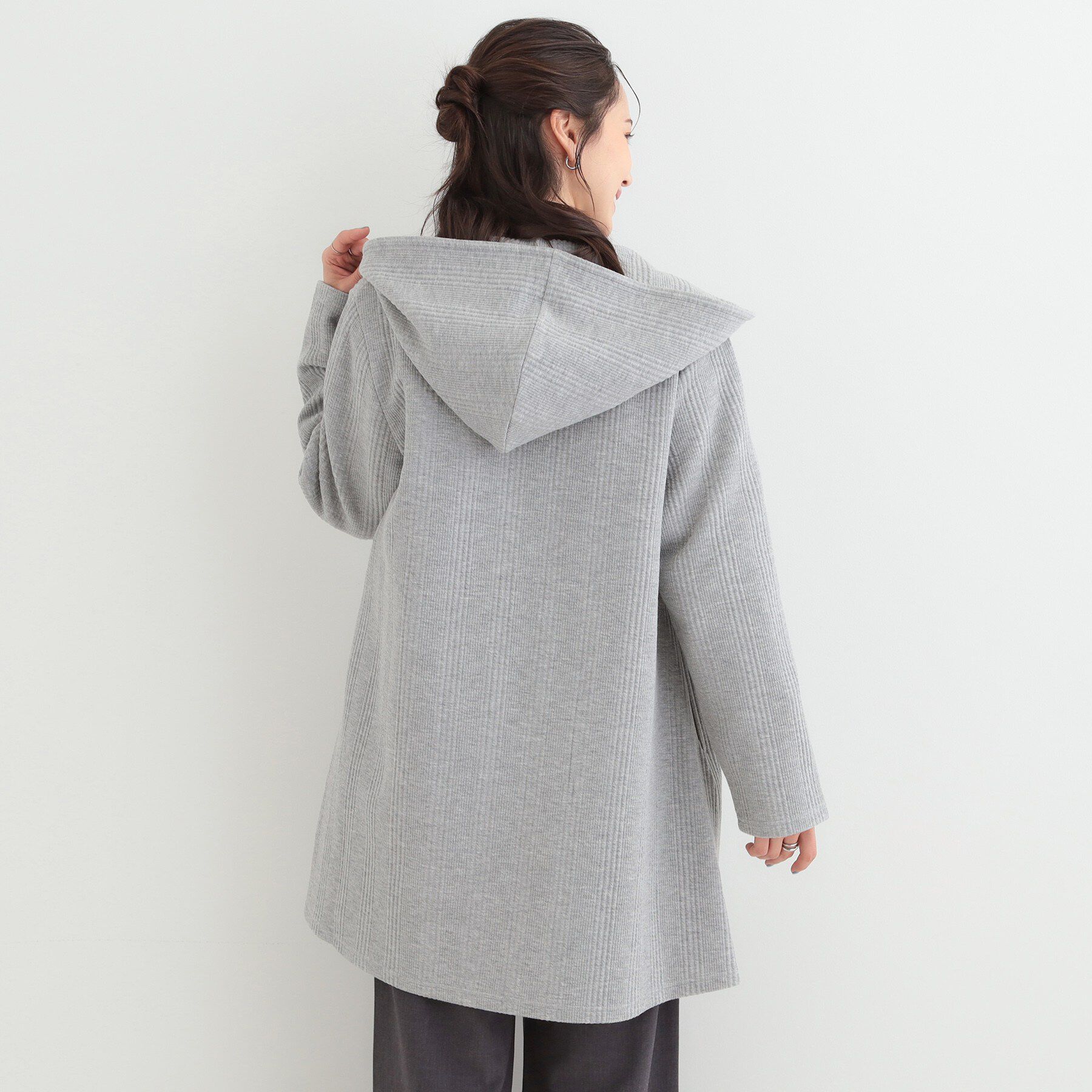 SHOO･LA･RUE「【洗濯機可/S-LL】体型をカバーしながらスマートに魅せる。ストライプジャカード コーディガン」|その他|