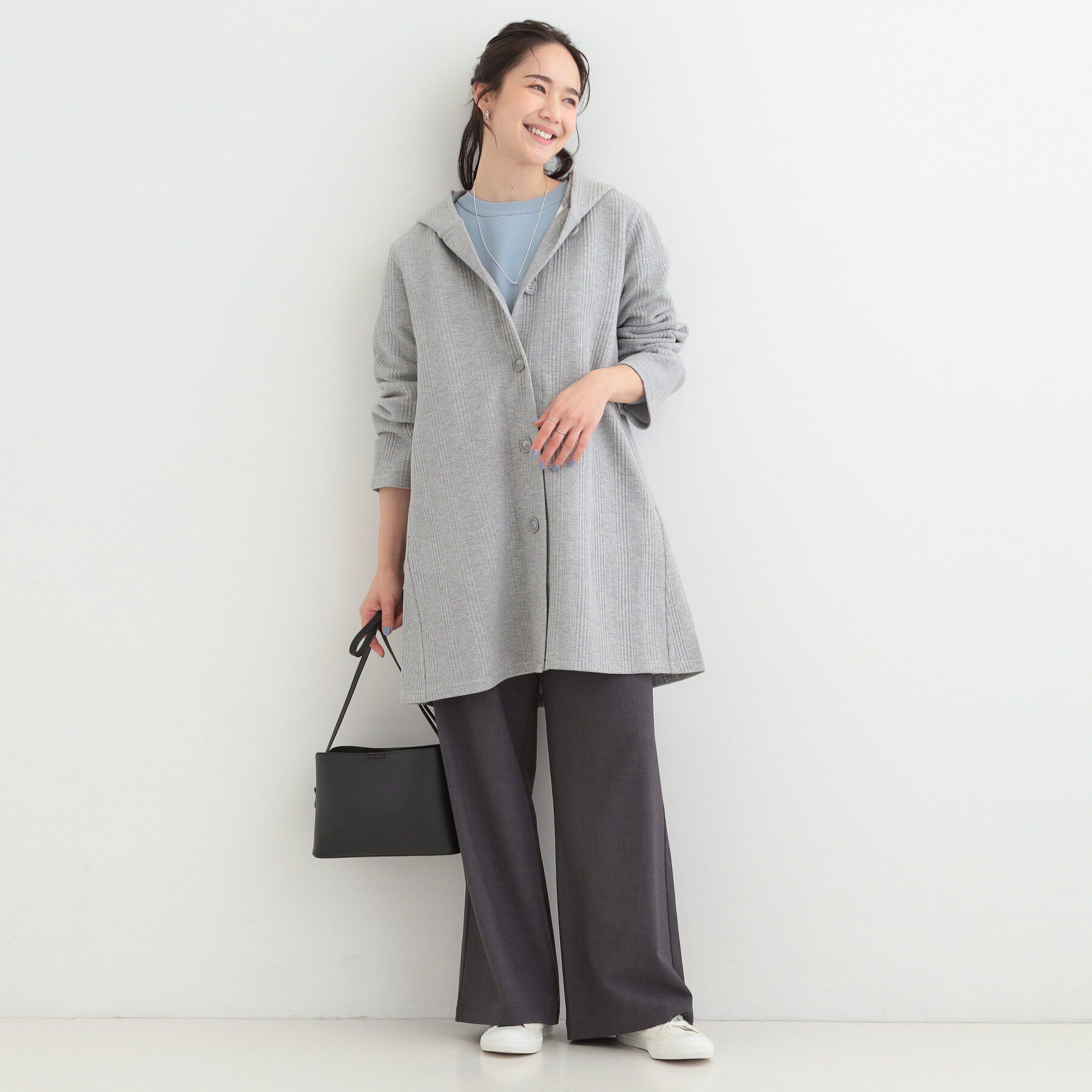 SHOO･LA･RUE「【洗濯機可/S-LL】体型をカバーしながらスマートに魅せる。ストライプジャカード コーディガン」|その他|