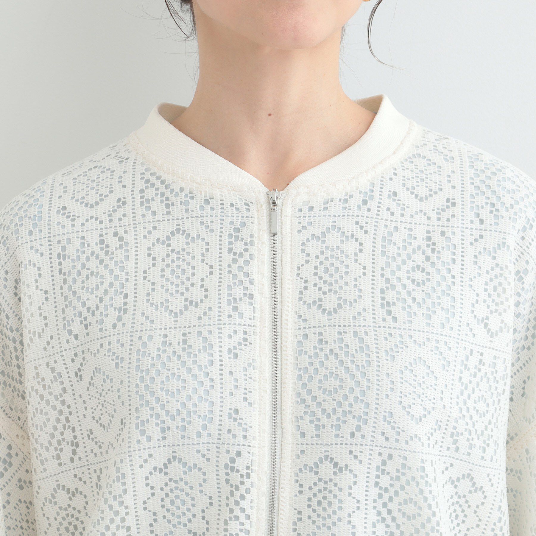 SHOO･LA･RUE「ちょうどいい華やかさ　ふんわりレースブルゾン」|ブルゾン・スタジャン|