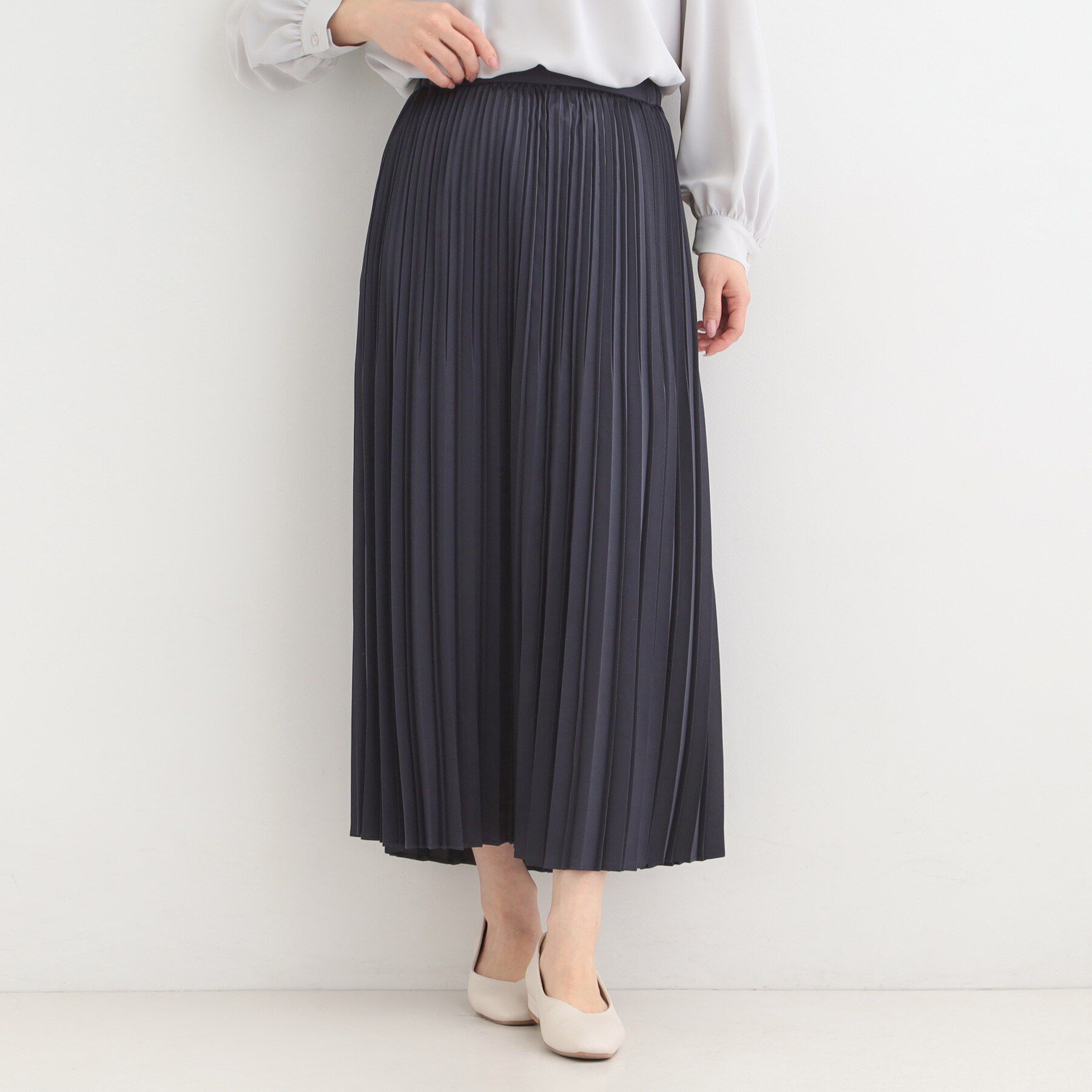 SHOO･LA･RUE「【着丈選べる】微ラメプリーツスカート」|スカート|