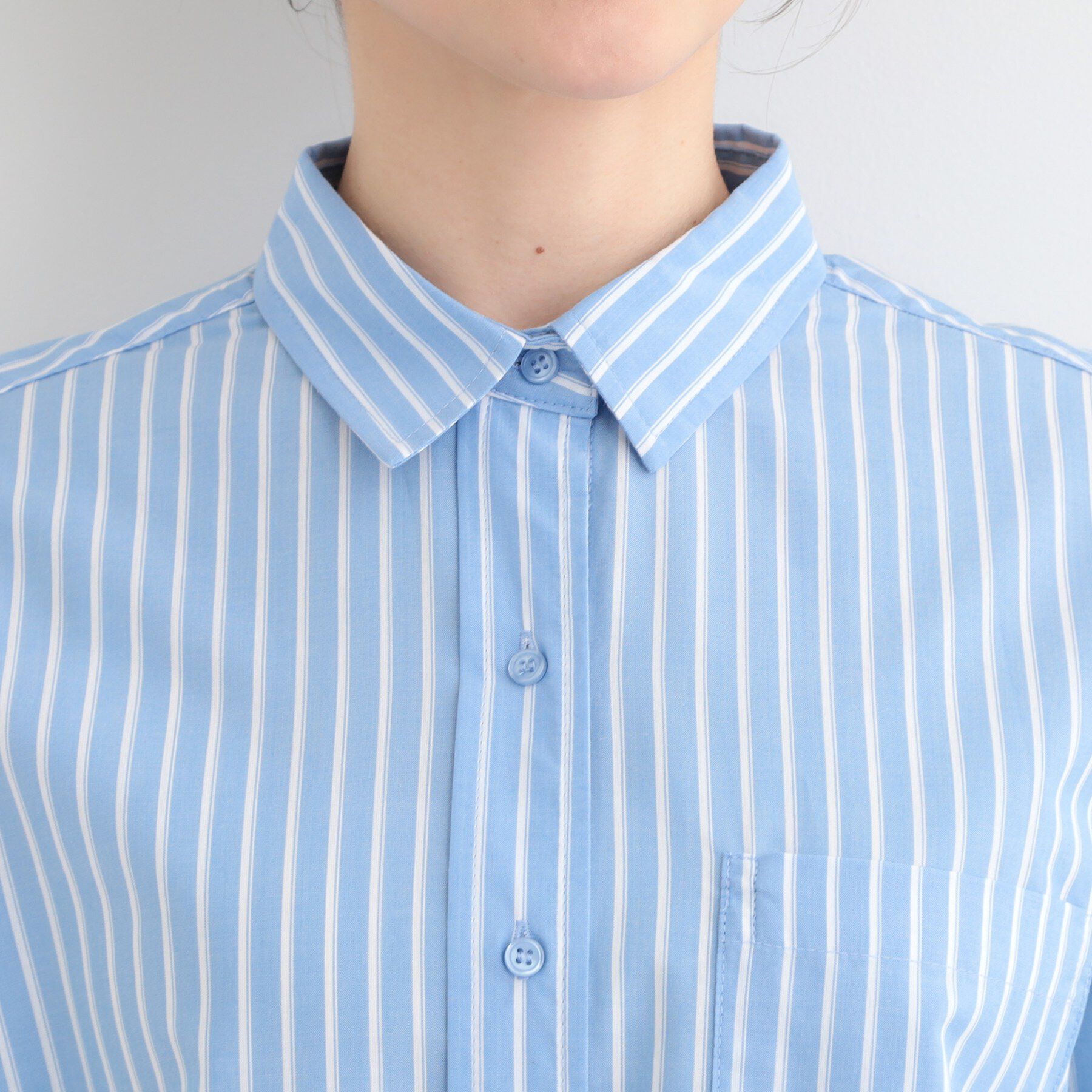 SHOO･LA･RUE「【選べる色・柄/S-LL】通年使える レギュラーカラーシャツ」|シャツ・ブラウス|