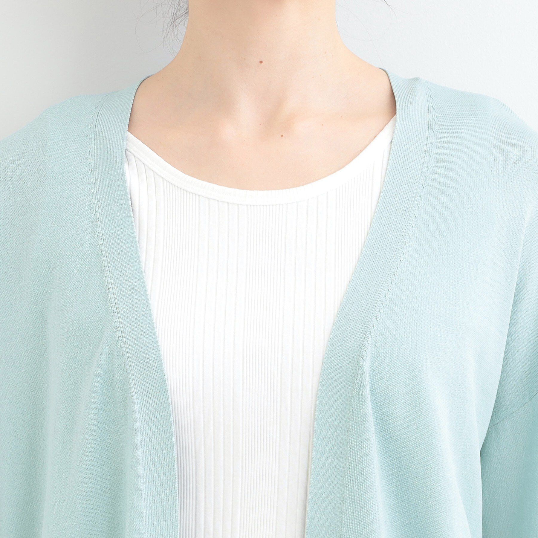 SHOO･LA･RUE「【洗濯機可/ひんやり/UV】着る方が心地よい さらっとタッチ　ミドルカーディガン」|カーディガン|