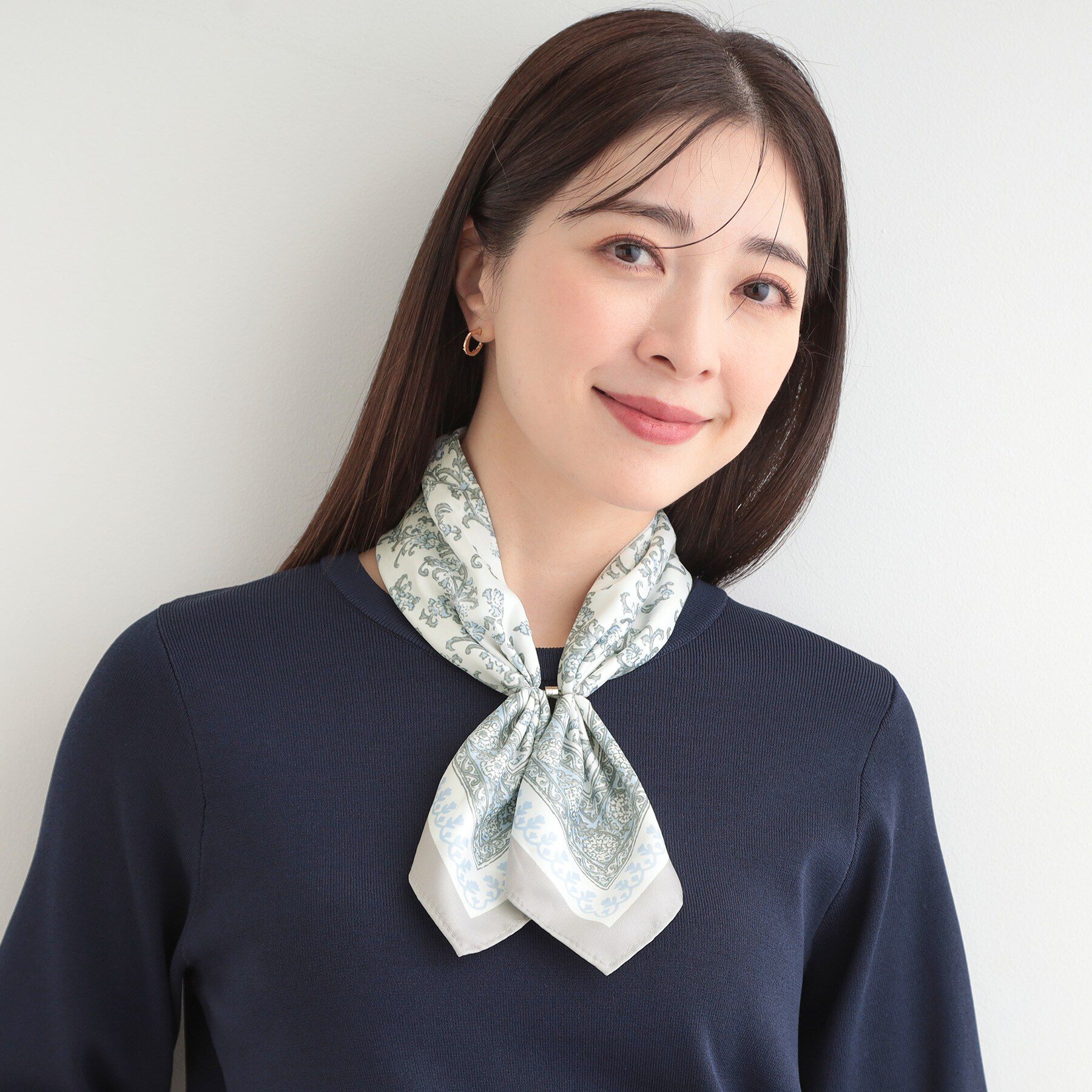 SHOO･LA･RUE「【接触冷感／UVカット】ひんやりワンタッチスカーフ」|バンダナ・スカーフ|