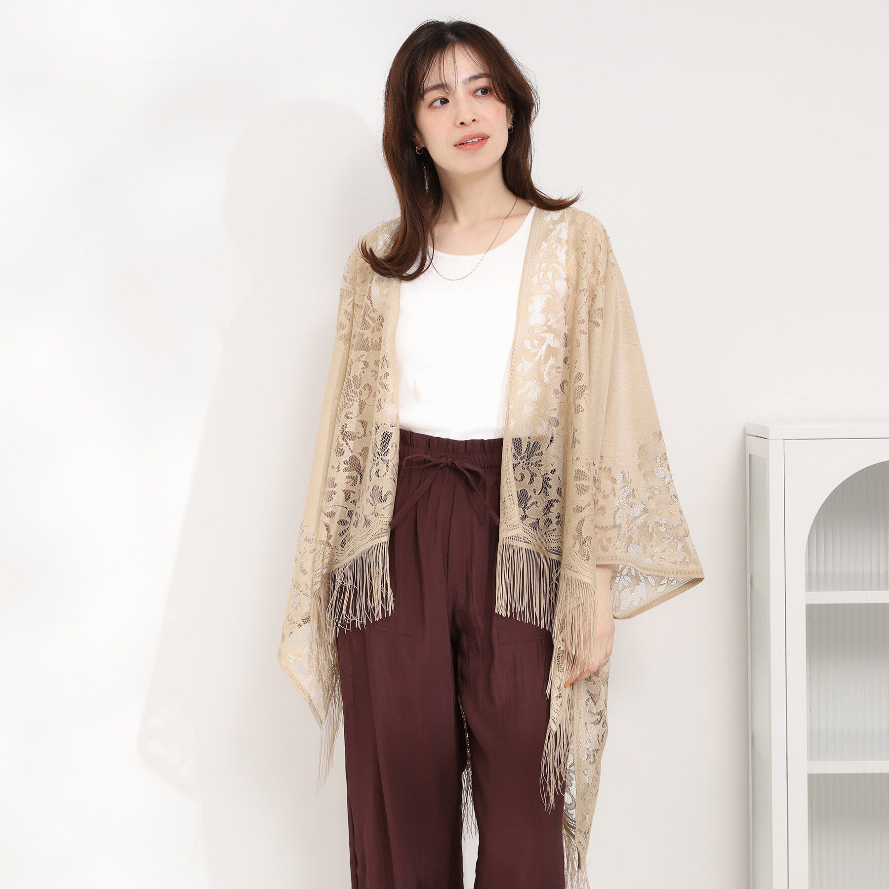 SHOO･LA･RUE「デイリーから和装まで幅広く使える レースポンチョ」|ポンチョ・ケープ|