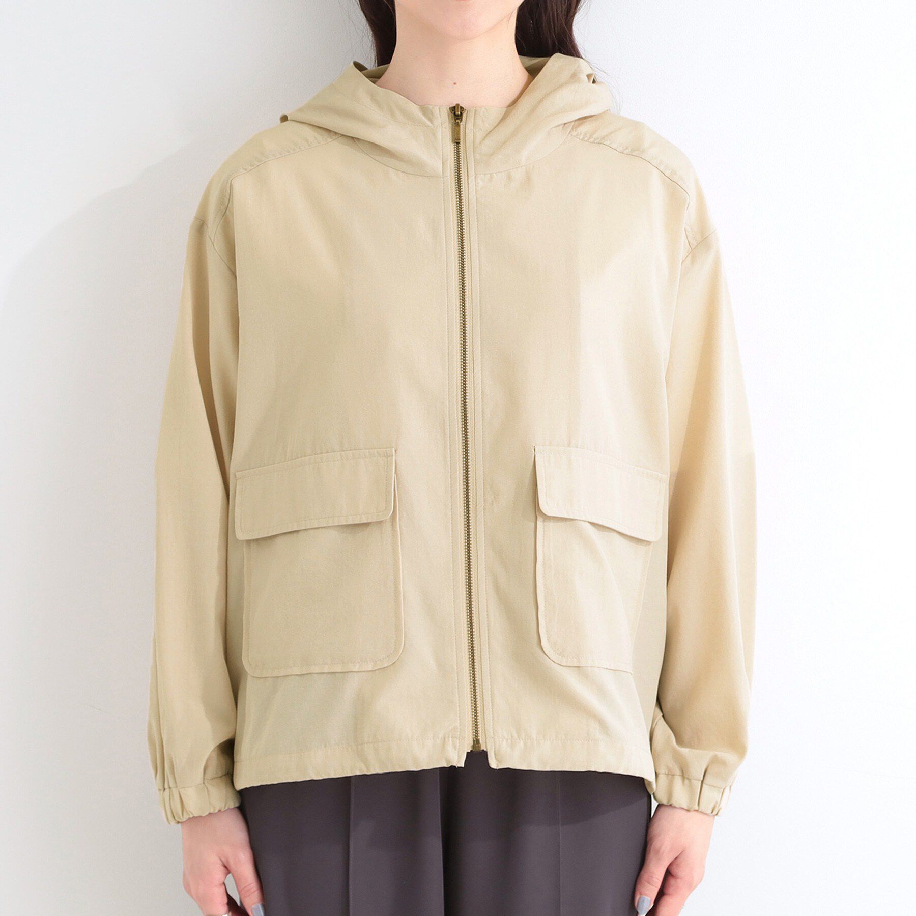 SHOO･LA･RUE「【UV/S-LL】シルエットが変えられる シアーフーディーブルゾン」|ブルゾン・スタジャン|