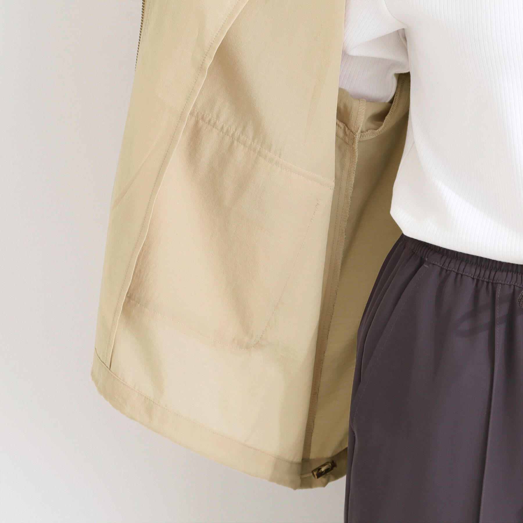 SHOO･LA･RUE「【UV/S-LL】シルエットが変えられる シアーフーディーブルゾン」|ブルゾン・スタジャン|