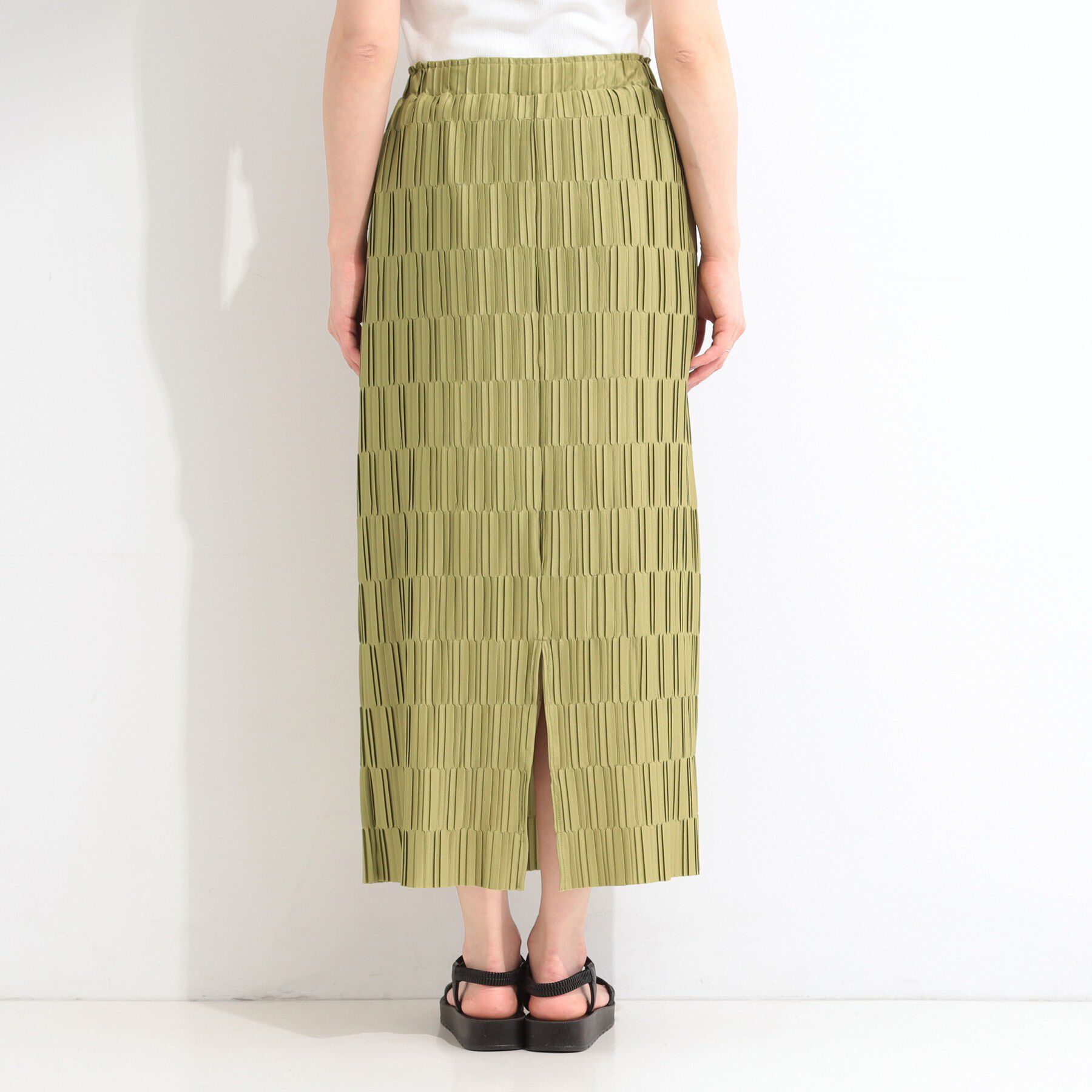 SHOO･LA･RUE「【S-LL/洗濯機可】変形プリーツで差が付く ナロースカート」|ワンピース|