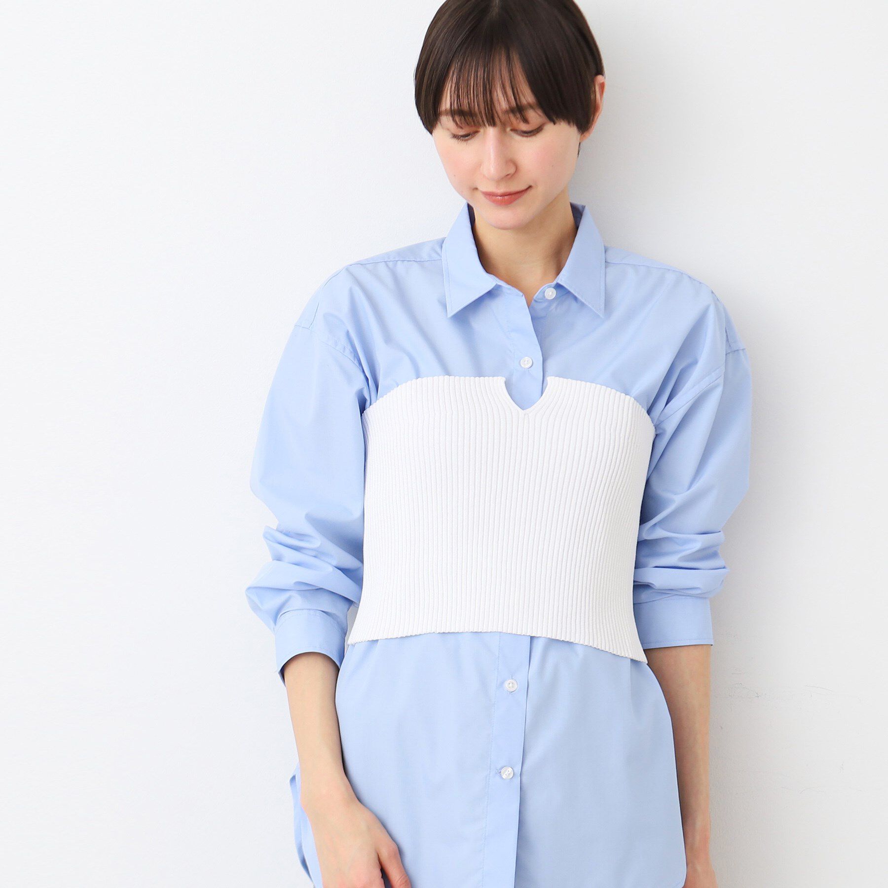 Dessin「【洗える】ニットバンドゥ」|チューブトップ|ホワイト(002)