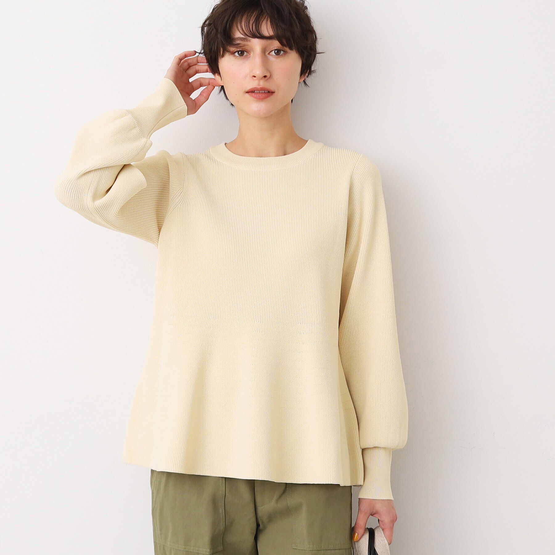 Dessin「【洗える】ペプラムニット」|ニット・セーター|ライトベージュ(05