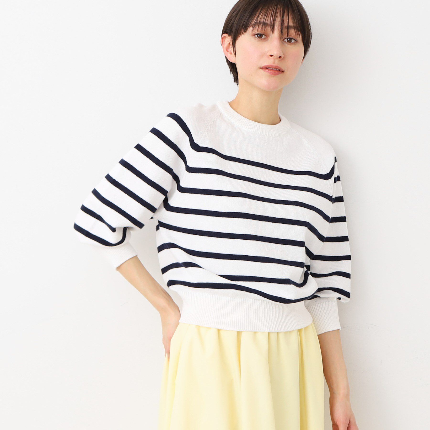 Dessin「【洗える・4サイズ展開】バルーンスリーブニット（XS～L）」|ニット・セーター|ネイビー(194)