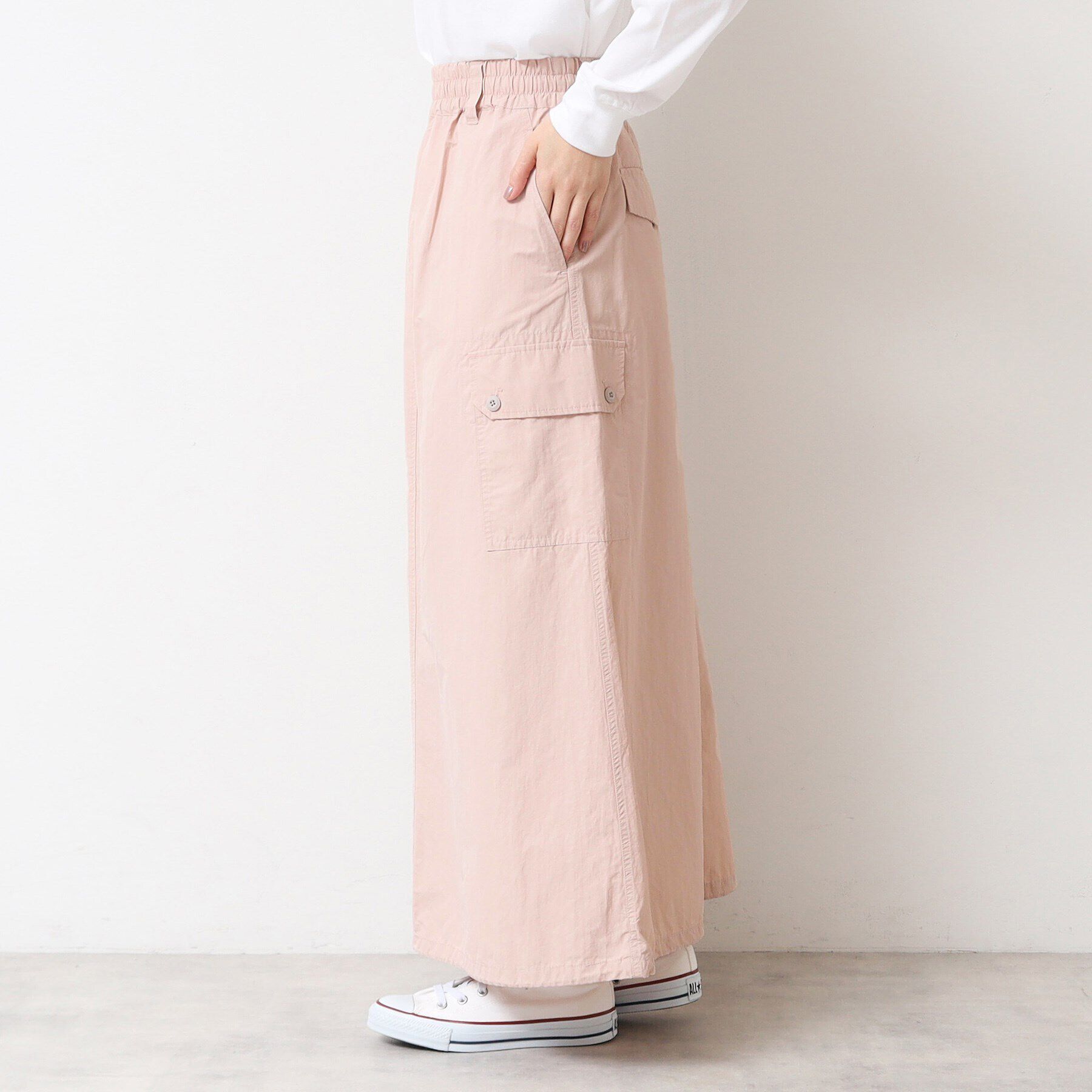 Dessin「【洗える・ウエストゴム】スピンドル付カーゴスカート」|スカート|