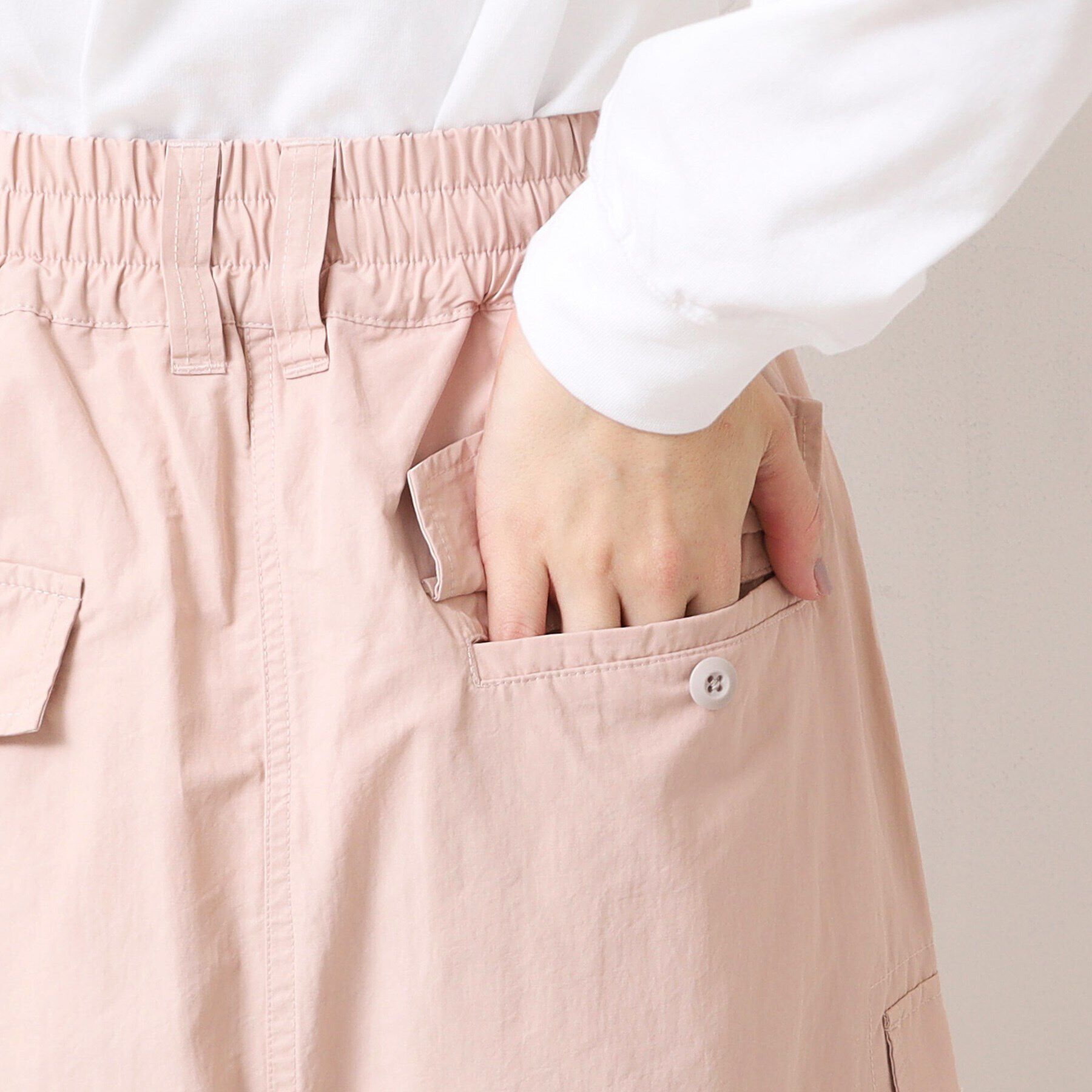 Dessin「【洗える・ウエストゴム】スピンドル付カーゴスカート」|スカート|