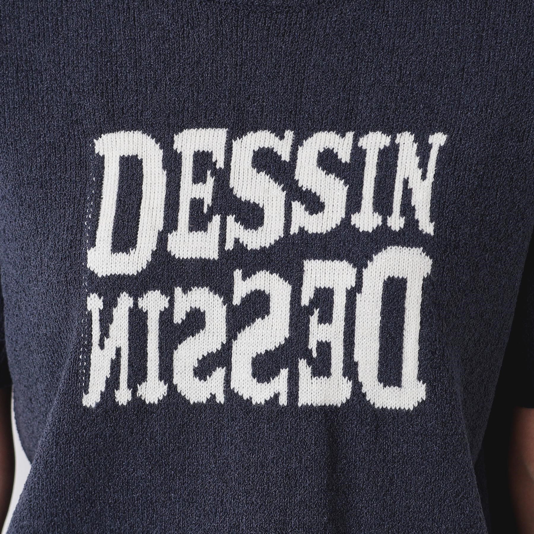 Dessin「【洗える】ロゴジャカード半袖ニット（S～L）」|ニット・セーター|