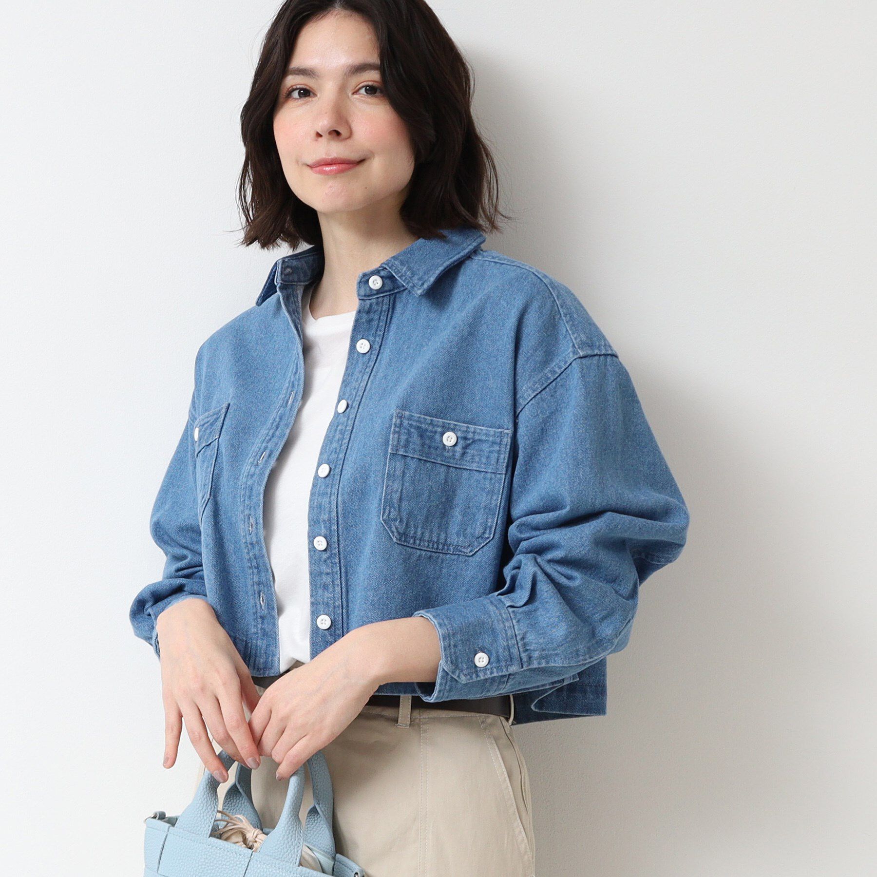 Dessin「【洗える】クロップドデニムジャケット」|デニムジャケット|