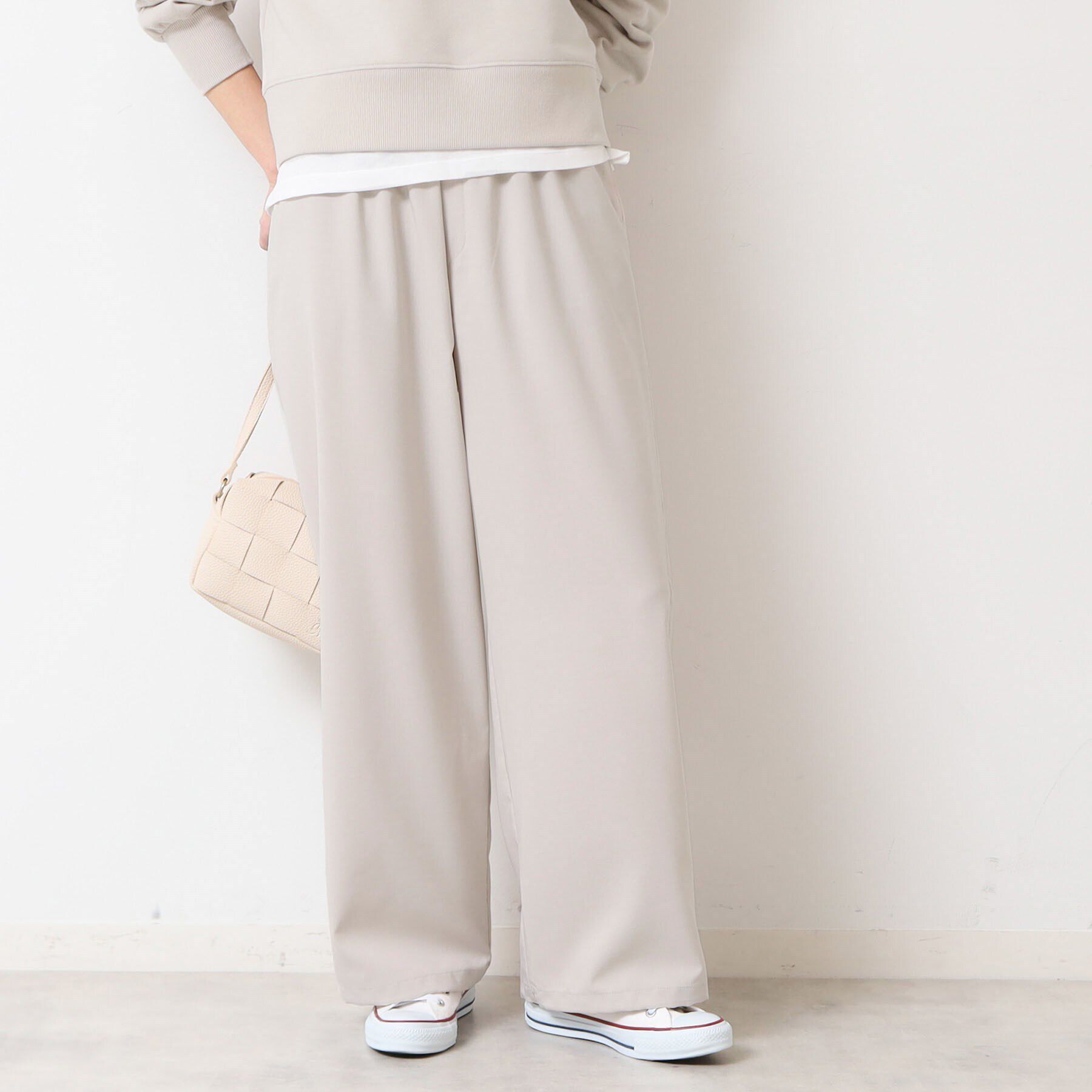 Dessin「【ウエストゴム・洗える】裾ドロスト付きパンツ（S～L）」|その他|グレージュ(050)