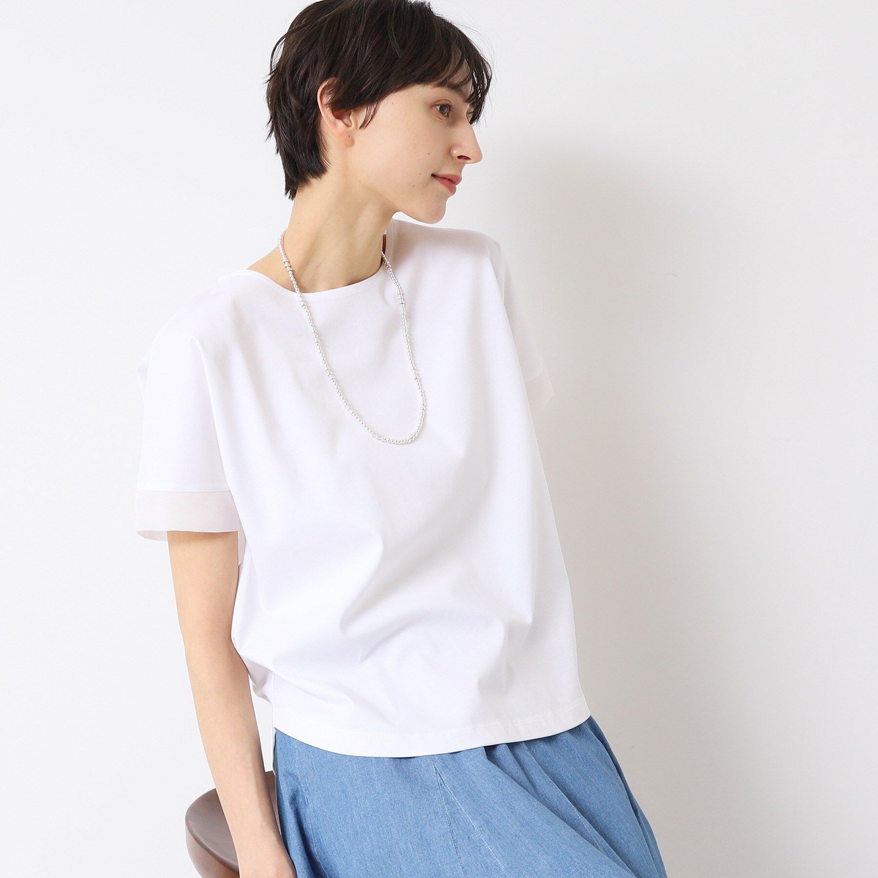 Dessin「【接触冷感・洗える】美光沢カットソーゆったりシルエット」|Tシャツ・カットソー|