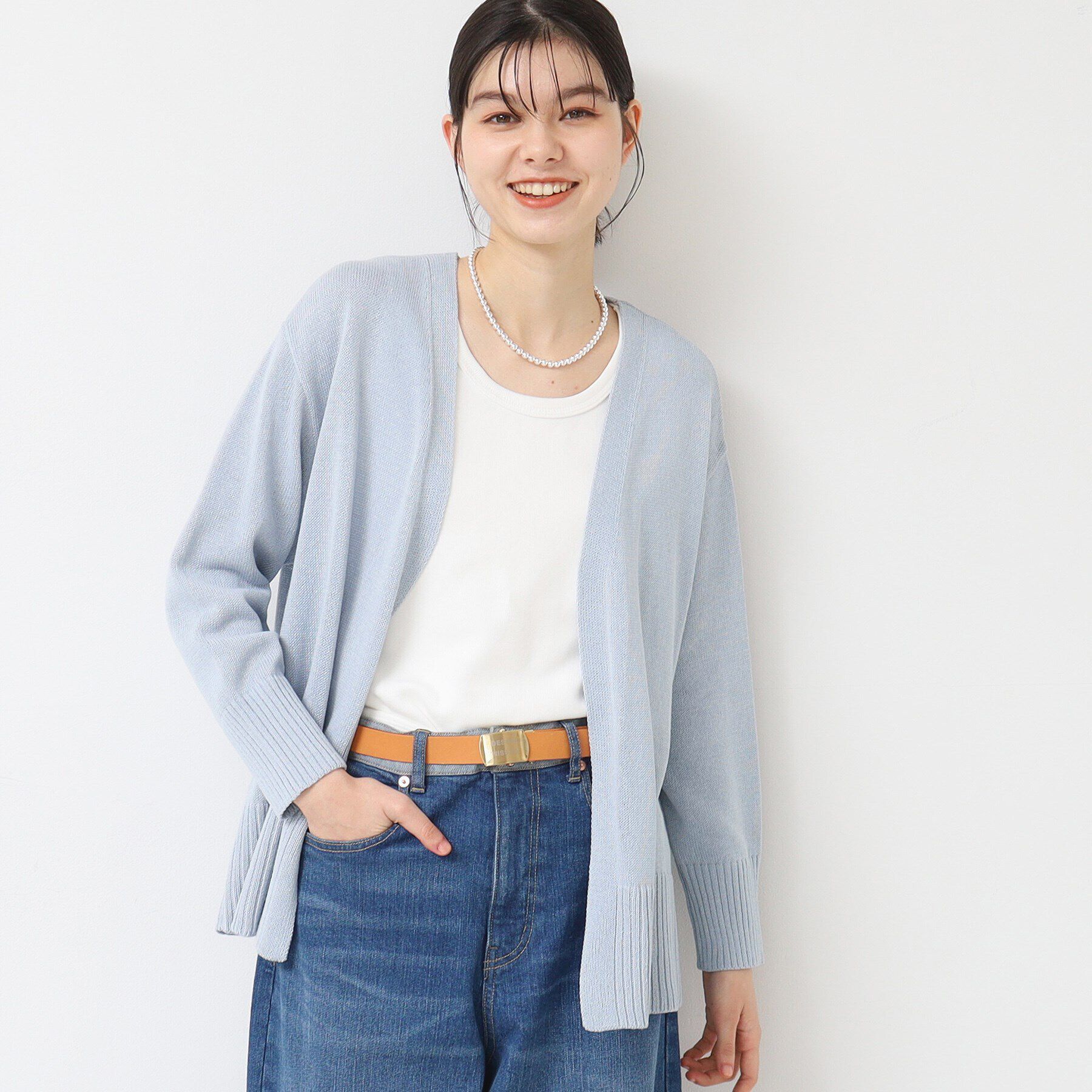 Dessin「【洗える】ミドルゲージカーディガン （S～L）」|カーディガン|ブルー(091)