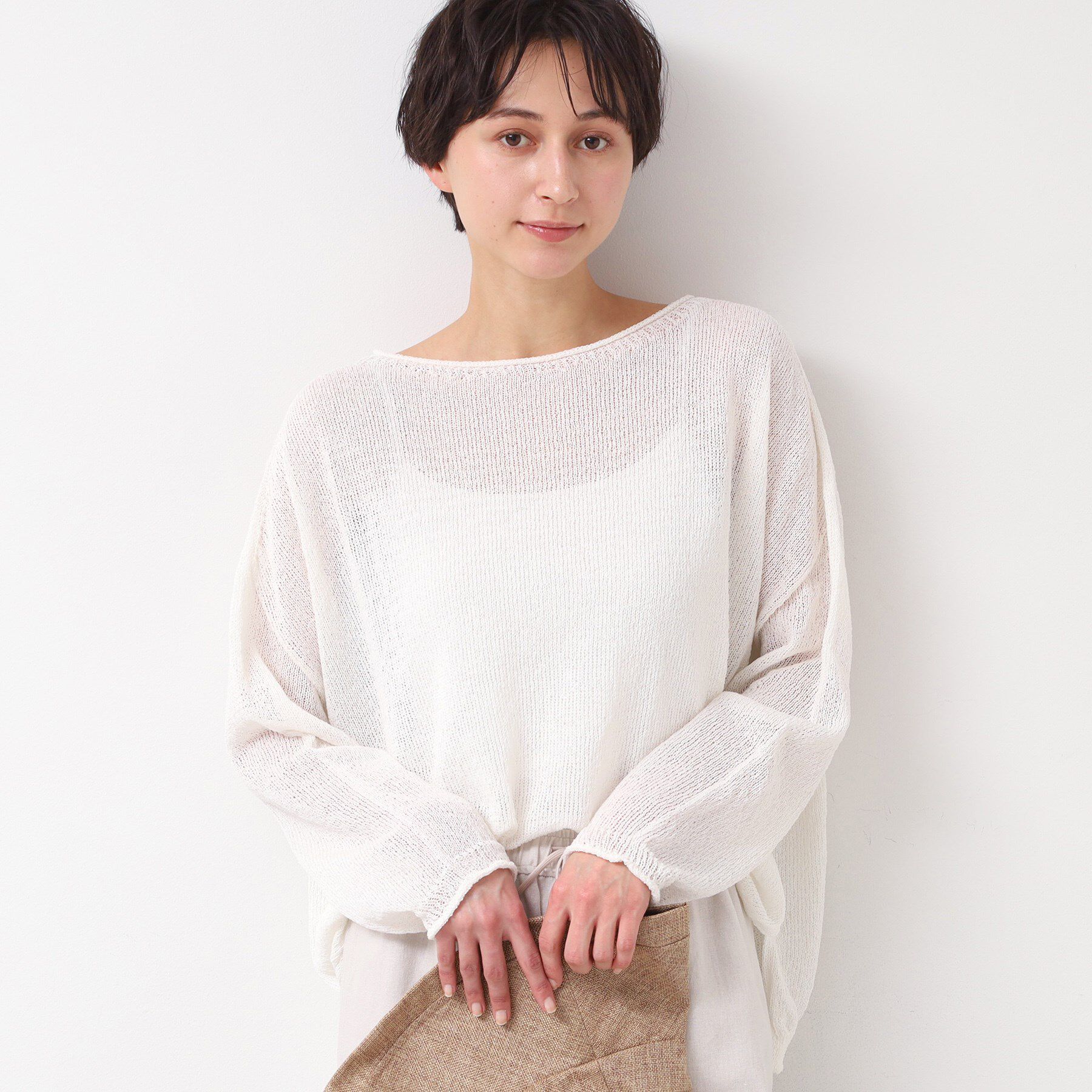 Dessin「【日本製・洗える】ニュアンスワイドプルオーバー」|ニット・セーター|